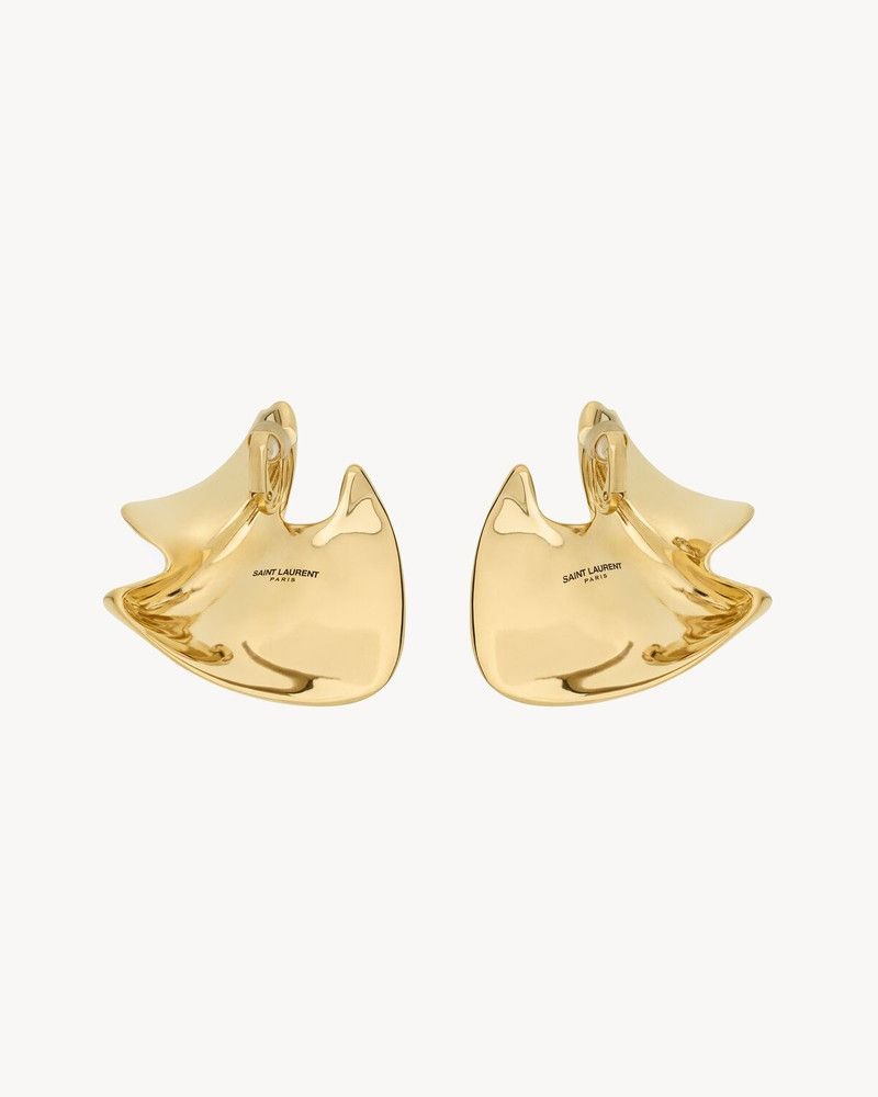 Saint Laurent Paris o1bcso1str0226 Size:OS/Petal Earrings In Metal in Golden Size ONE SIZE - 2 Thumbnail