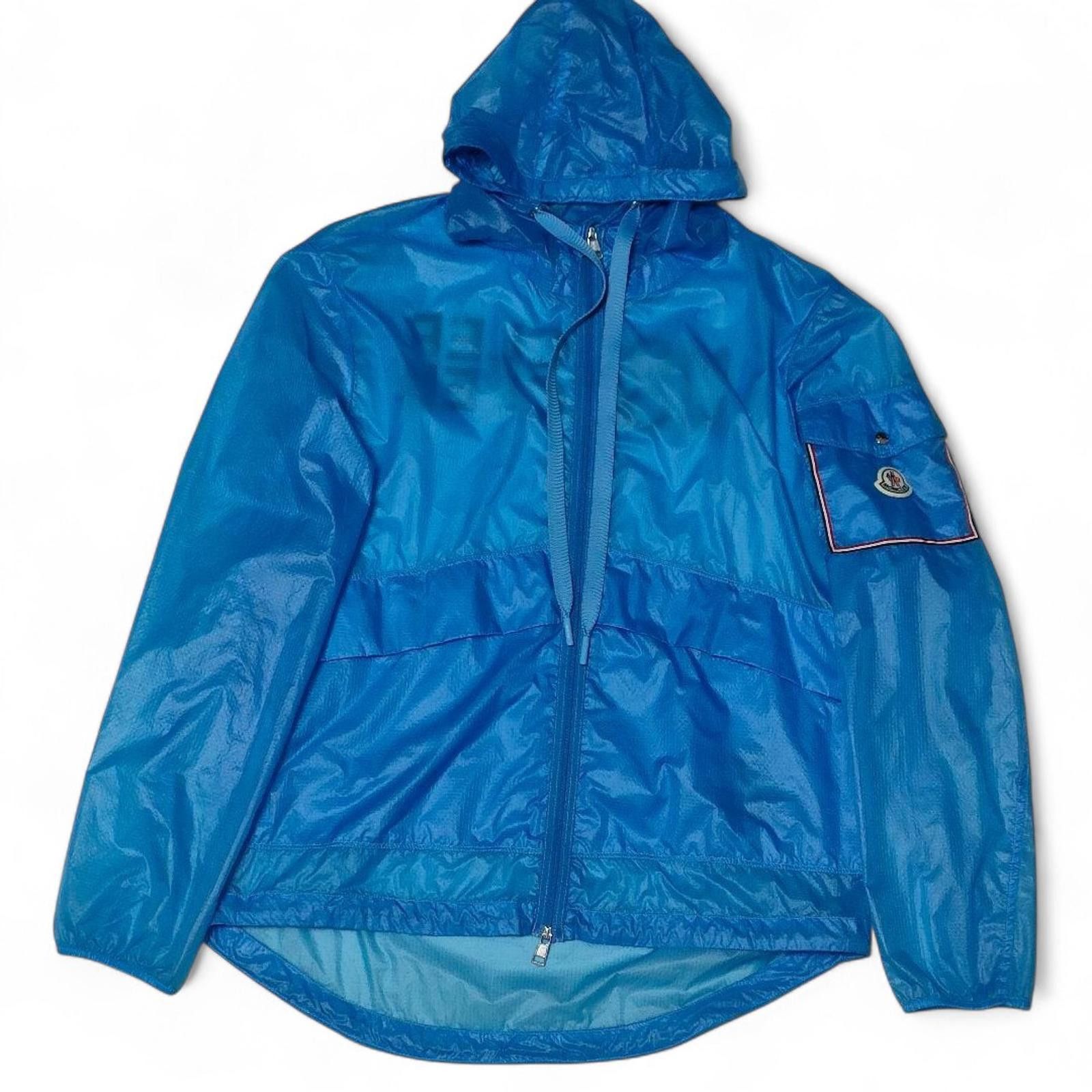 Moncler Moncler - Blue Lightweight Hooded Windbreaker Jacket Size US M / EU 48-50 / 2 - 2 Thumbnail