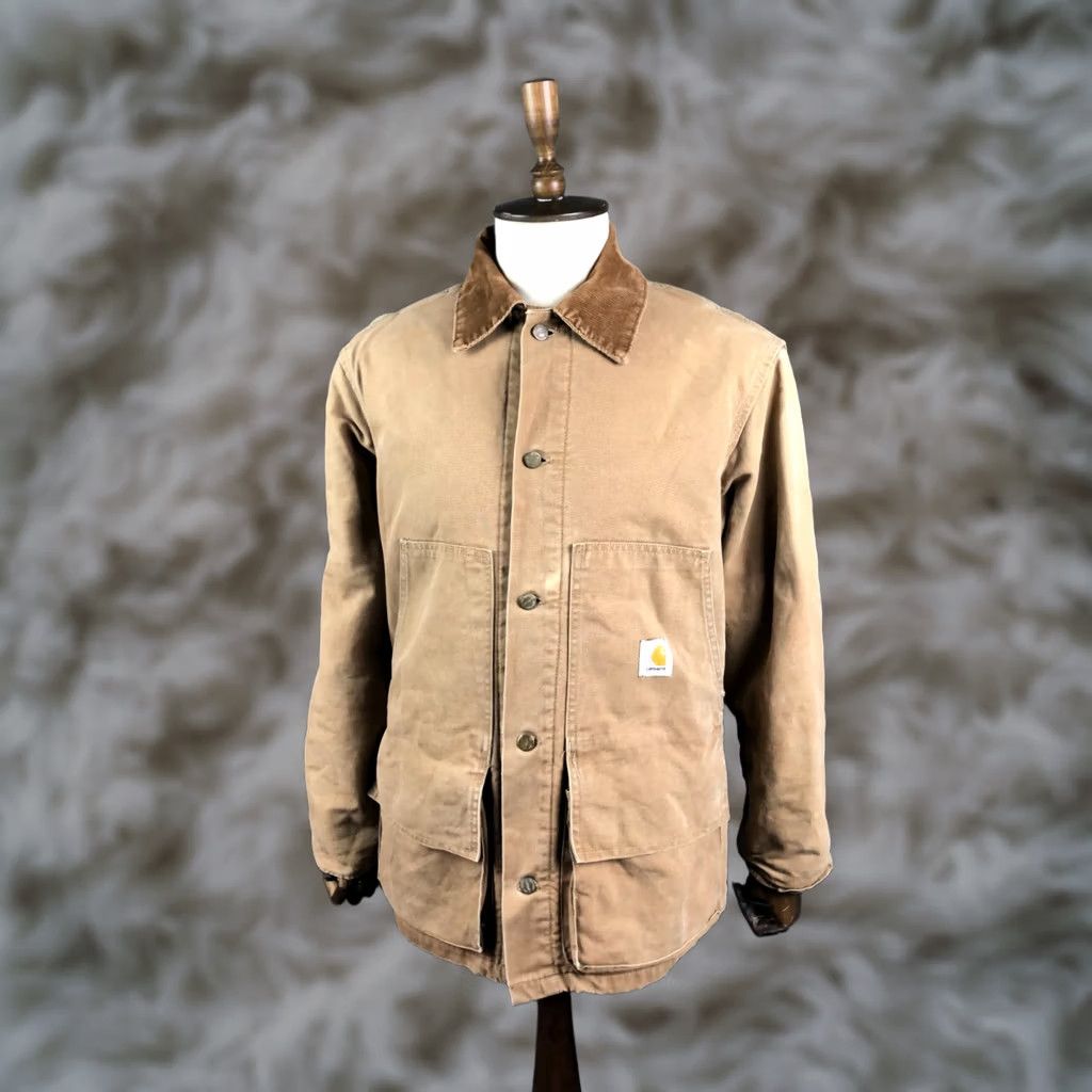 Carhartt Carhartt Jacket Men XL Cotton Yellow Denim Solid Button Pockets Logo Casual Fall Spring Classic Jacket Mens XL Yellow Carhartt Size US XL / EU 56 / 4 - 1 Thumbnail
