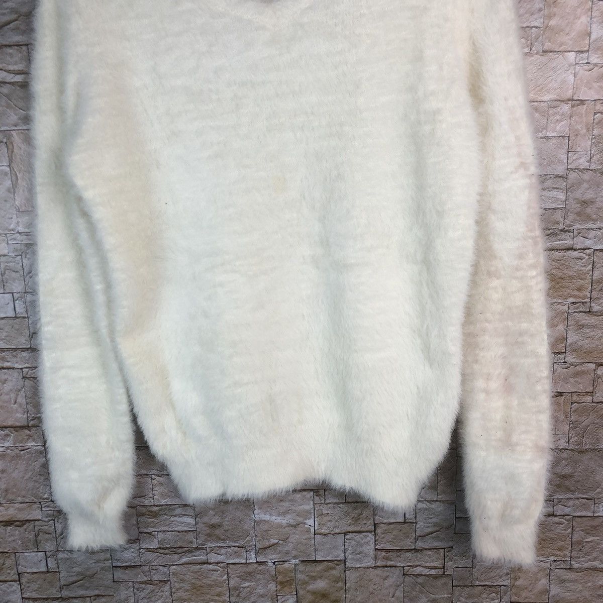 Homespun Knitwear × Japanese Brand Kitonise White Shag Shaggy Fur Mohair Knitwear #A17 Size M / US 6-8 / IT 42-44 - 3 Thumbnail