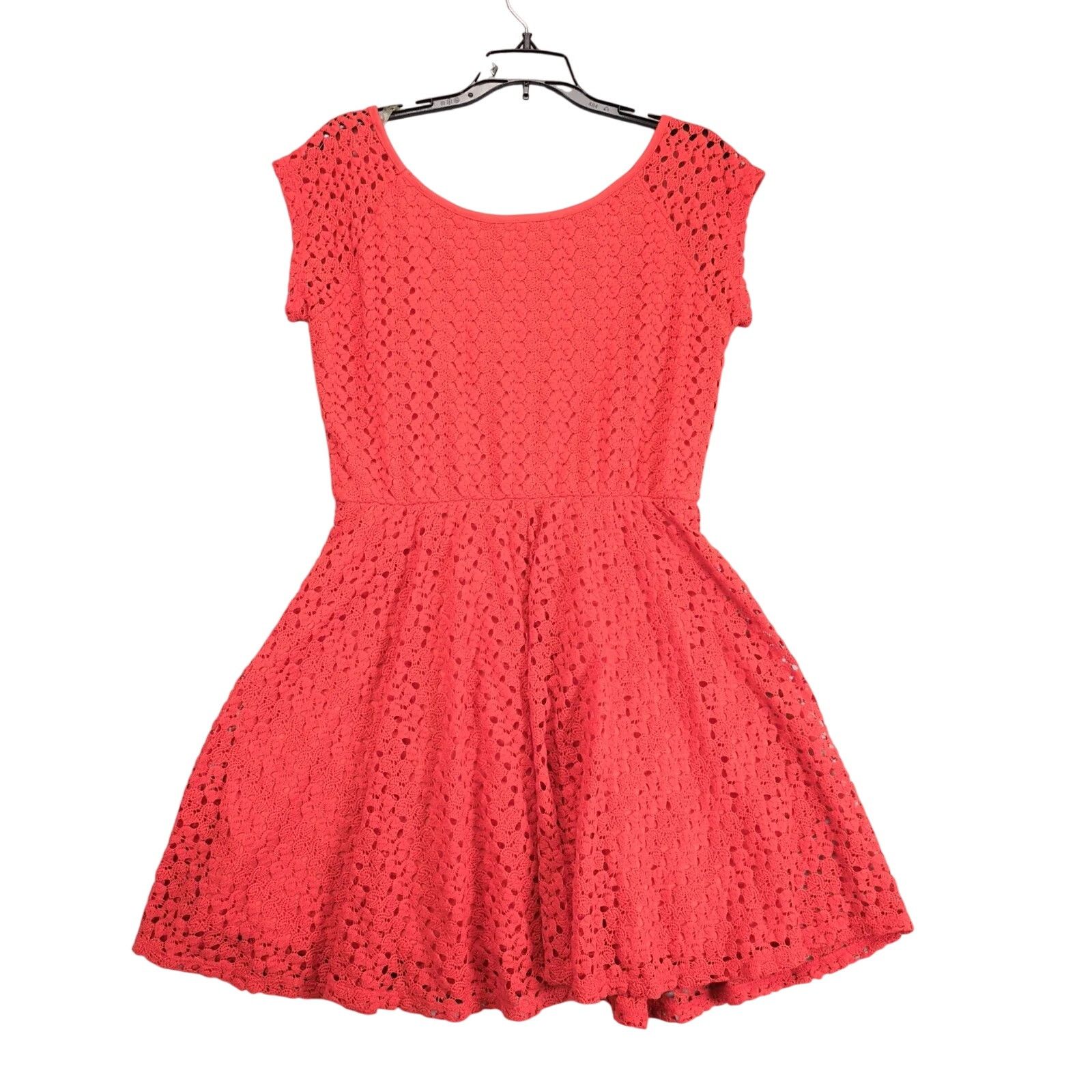 Almost Famous Almost Famous Orange Crochet Lace Skater Mini Dress, XL Size XL / US 12-14 / IT 48-50 - 2 Thumbnail