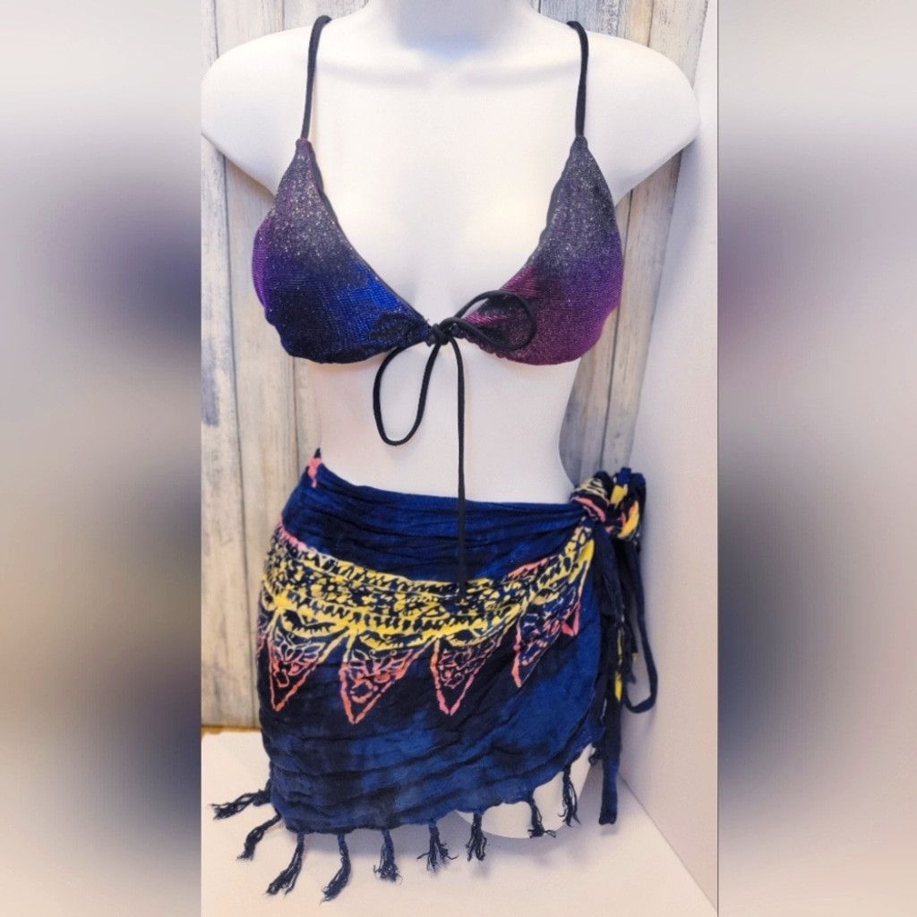 Other Shein Gradient Bikini Top Size Med and LG Sport Sarong Set Size ONE SIZE - 1 Thumbnail