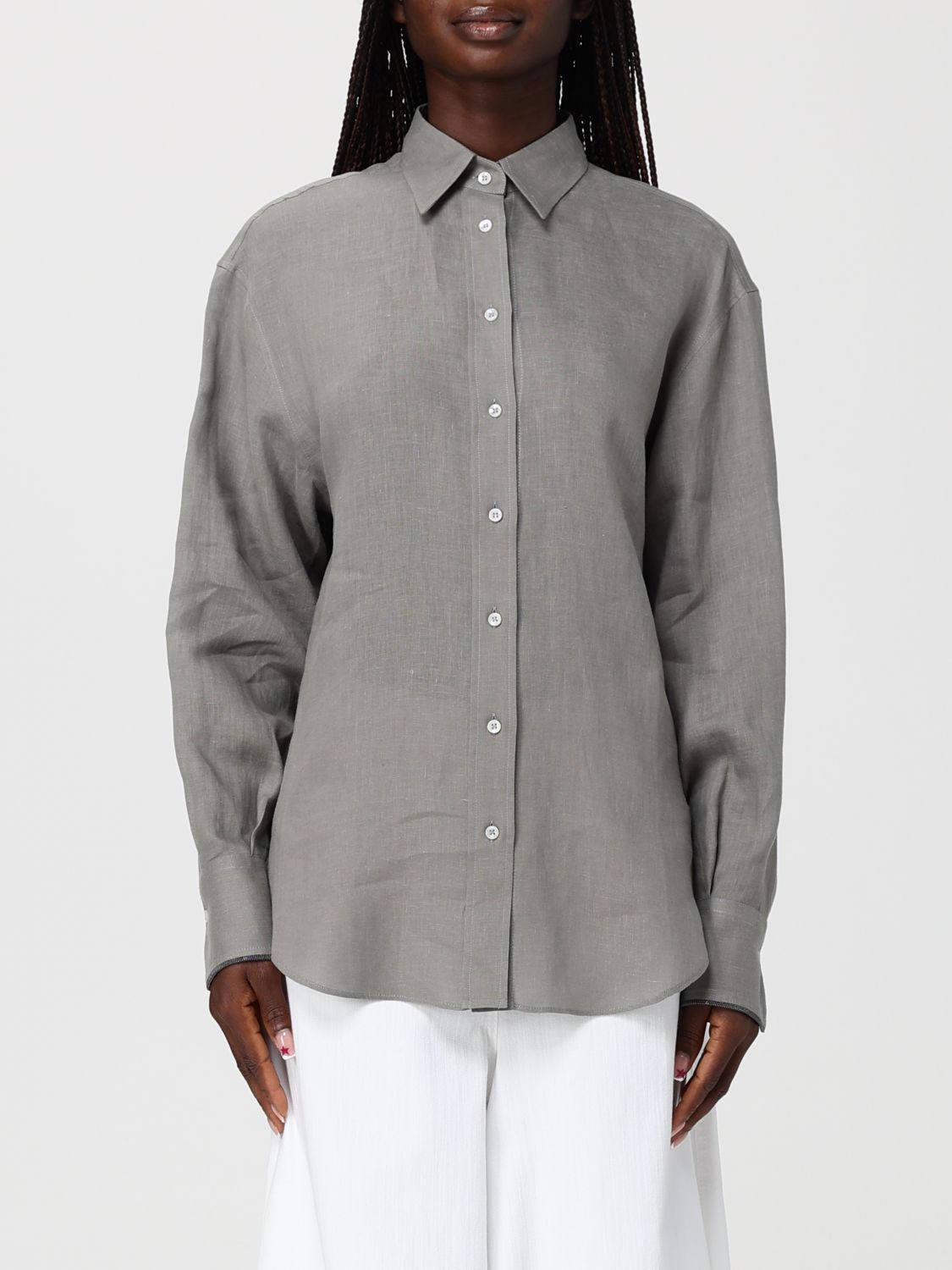 Brunello Cucinelli Brunello Cucinelli Shirt Woman Green Size XL / US 12-14 / IT 48-50 - 1 Thumbnail