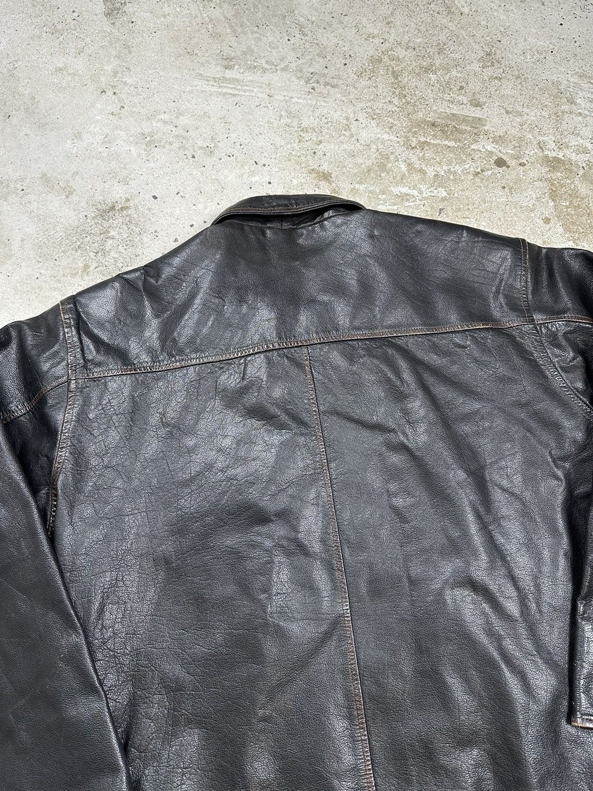 Genuine Leather × Vintage ‼️ Vintage 90s Black Leather Jacket Moto Biker Size US XL / EU 56 / 4 - 12 Thumbnail