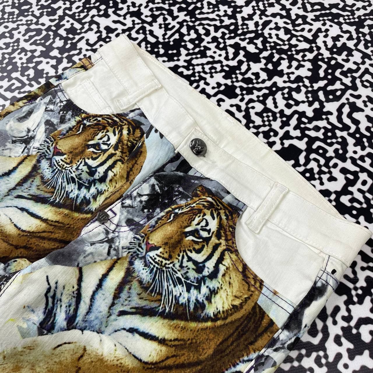 Philipp Plein Vintage Y2K Philipp Plein Tiger Animal Jeans Luxury Style Size 28" / US 6 / IT 42 - 10 Thumbnail