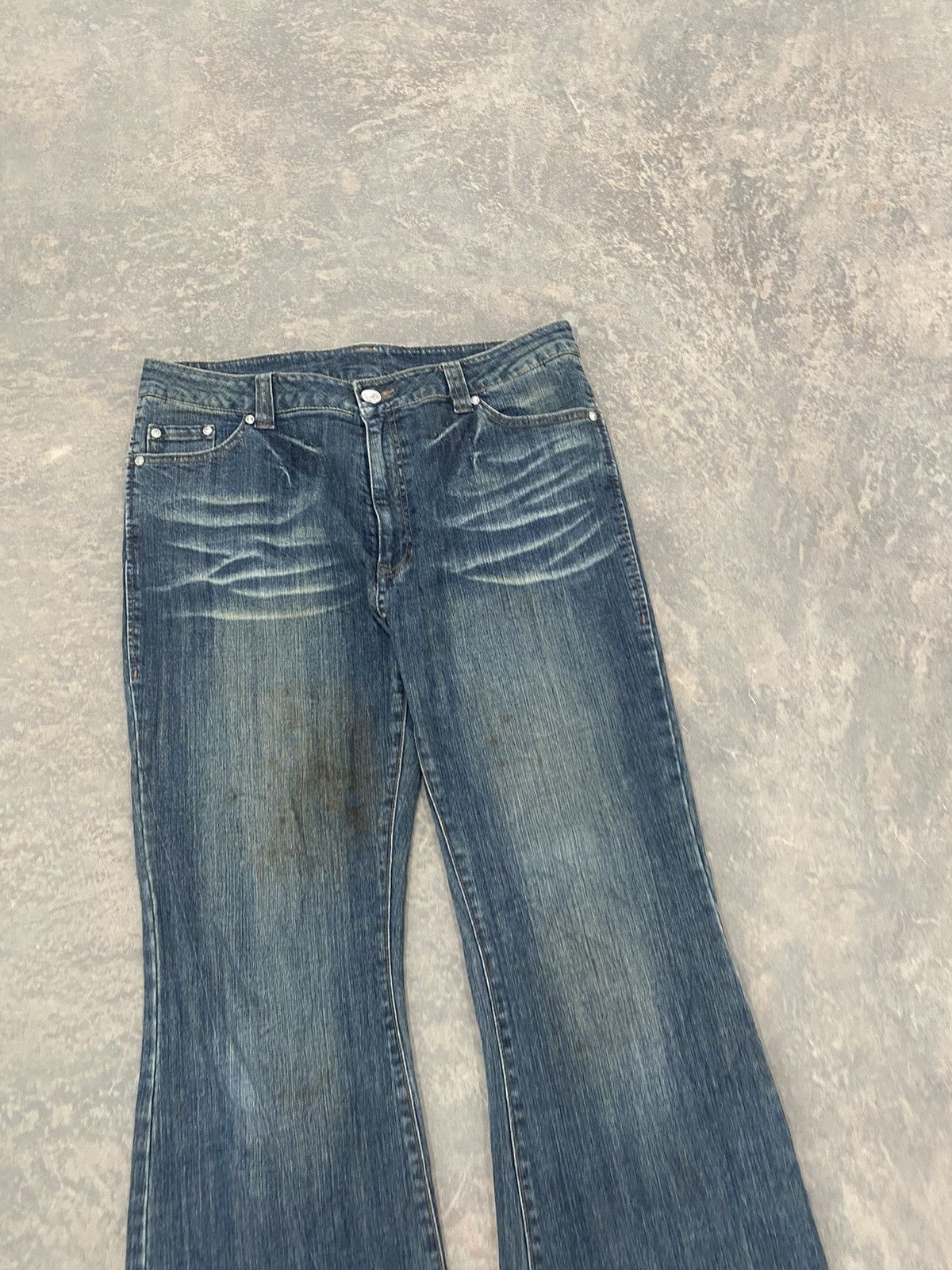 Hysteric Glamour VINTAGE JAPAN BRAND FLARE JEANS WASH LGB PUNK PANTS Size US 35 - 3 Thumbnail