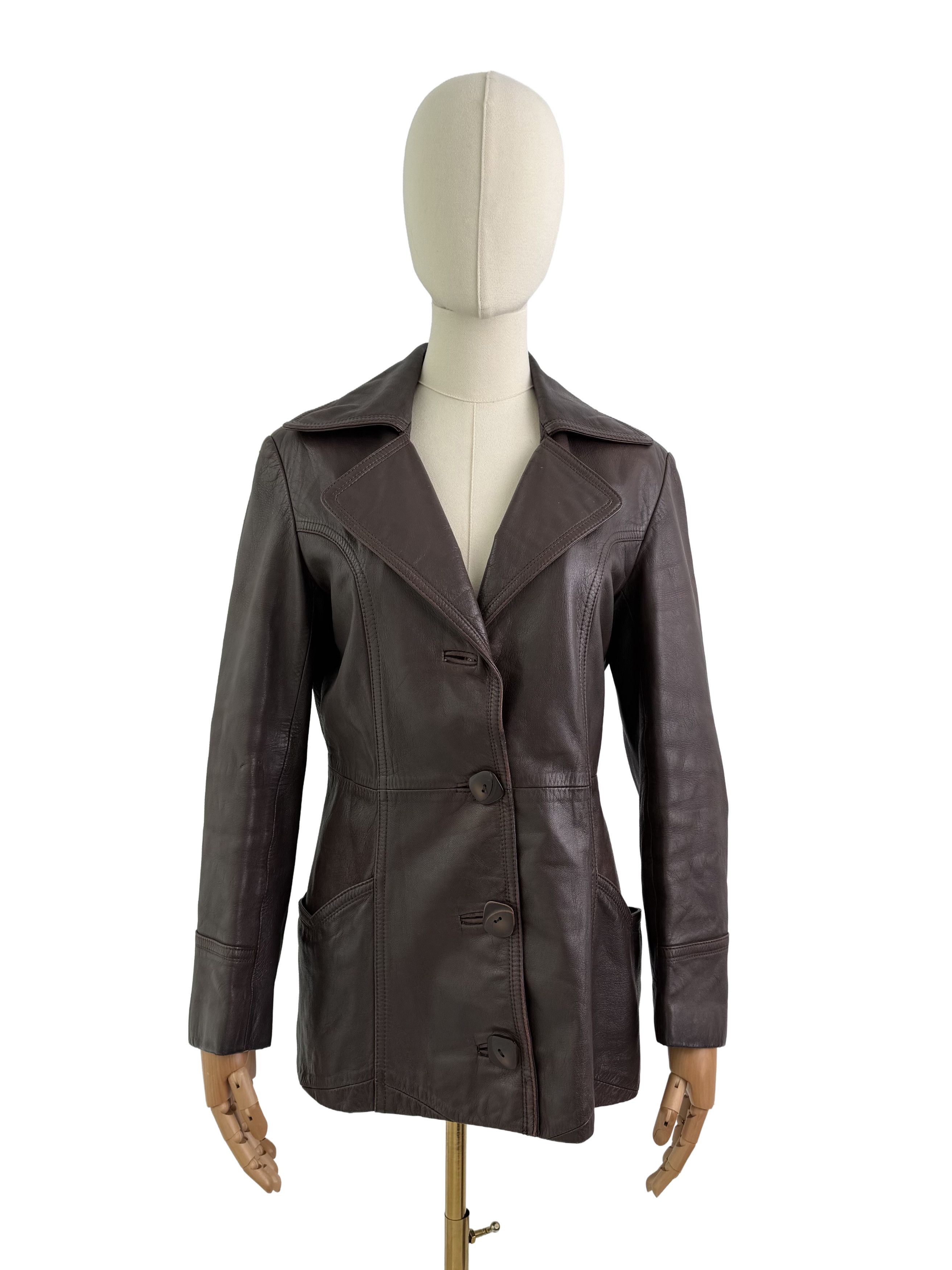 Vintage Vintage Genuine Leather Jacket Button Front Tailored Classic Size L / US 10 / IT 46 - 1 Thumbnail