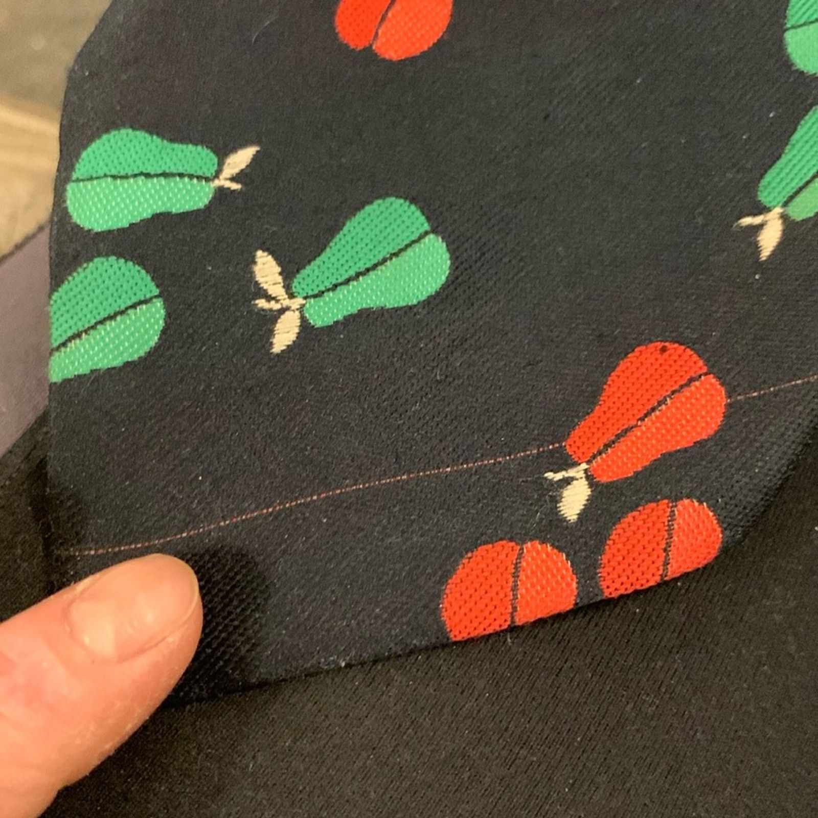 YSL Yves St Laurent 70's-80’s graphic pears super wide tie