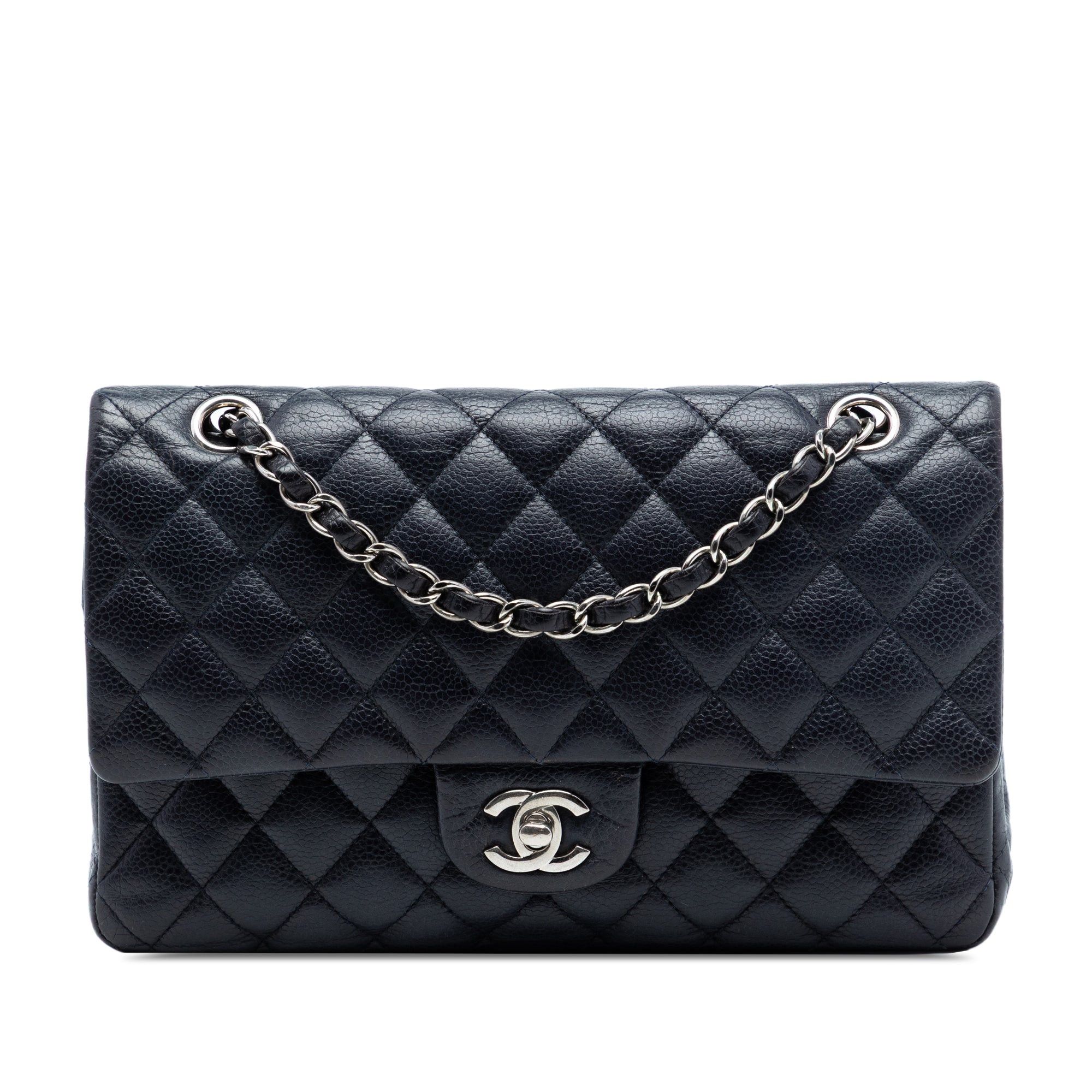 Chanel Medium Classic Caviar Double Flap in Blue, Women's