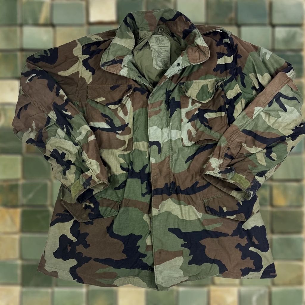 Alpha Industries Alpha Industries Jacket Full Zip Men's M Green Woodland Military Long Cotton Blend Jacket Size US M / EU 48-50 / 2 - 1 Thumbnail