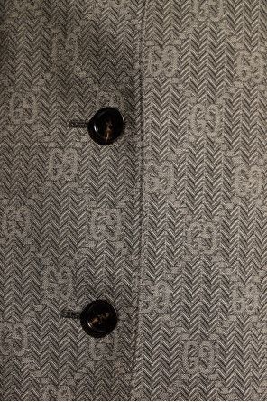 Gucci o1loc1c0226 761184 GG Chevron Wool Jacket in Grey Size XS / US 0-2 / IT 36-38 - 5 Thumbnail