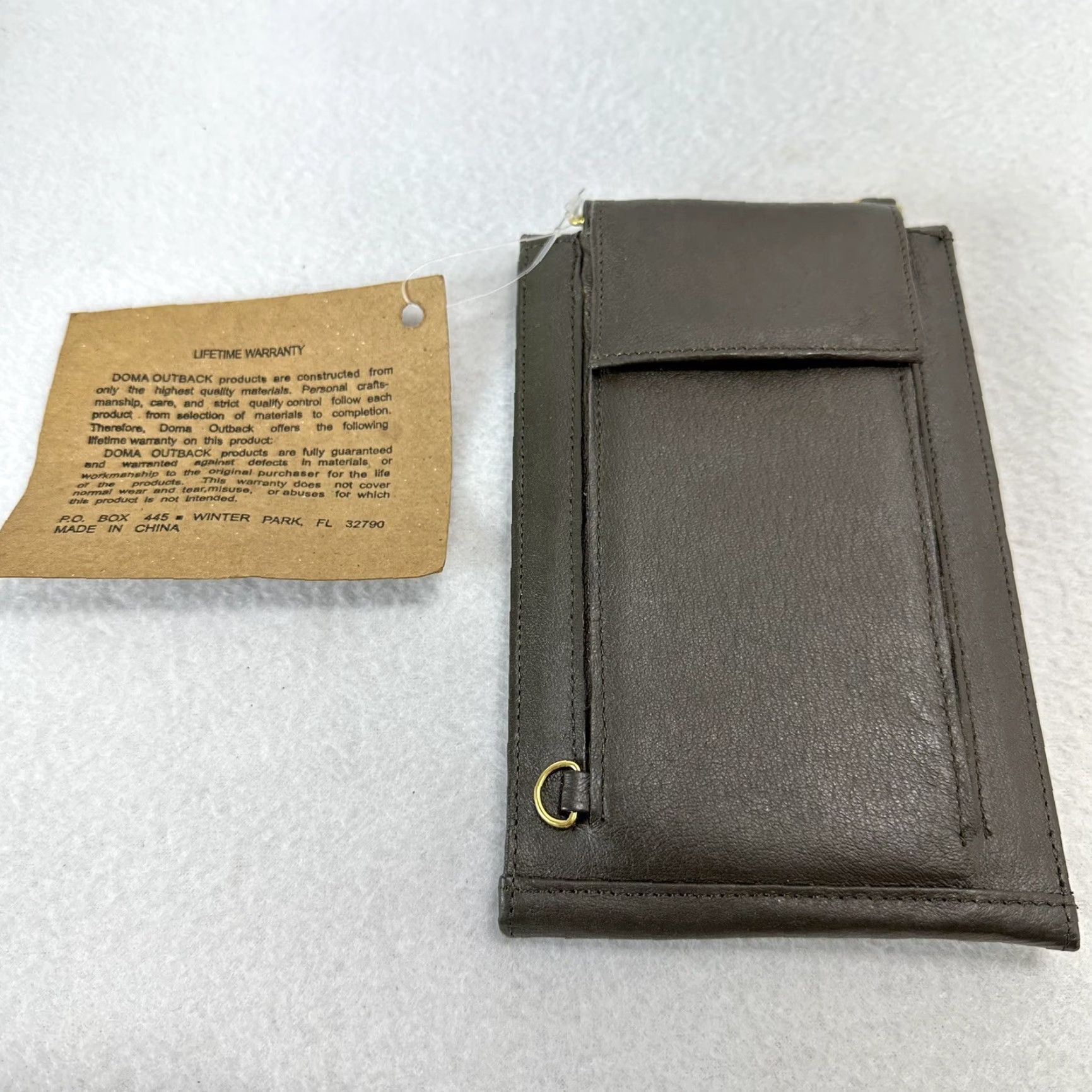 Vintage Doma Outback Wallet Trifold Grayish Brown Leather Unisex Adults 80s 90s Pockets Card Lightweight Business Casual Travel Workwear Size ONE SIZE - 2 Thumbnail