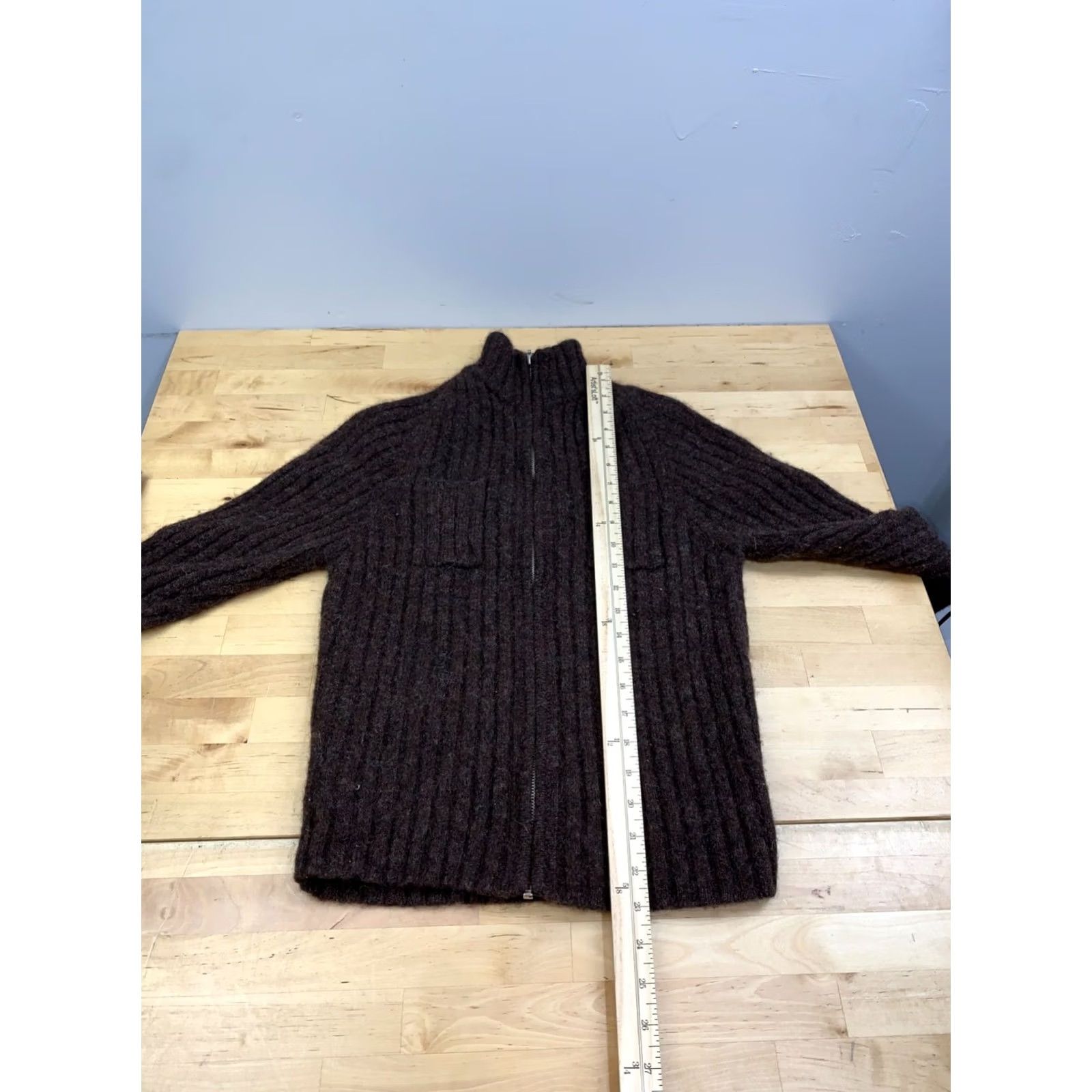 Vintage Rafaella Jacket Women S Brown Wool Full Zip Casual Pockets 13130 Service Measures like small Mens clarification missing Size S / US 4 / IT 40 - 4 Thumbnail