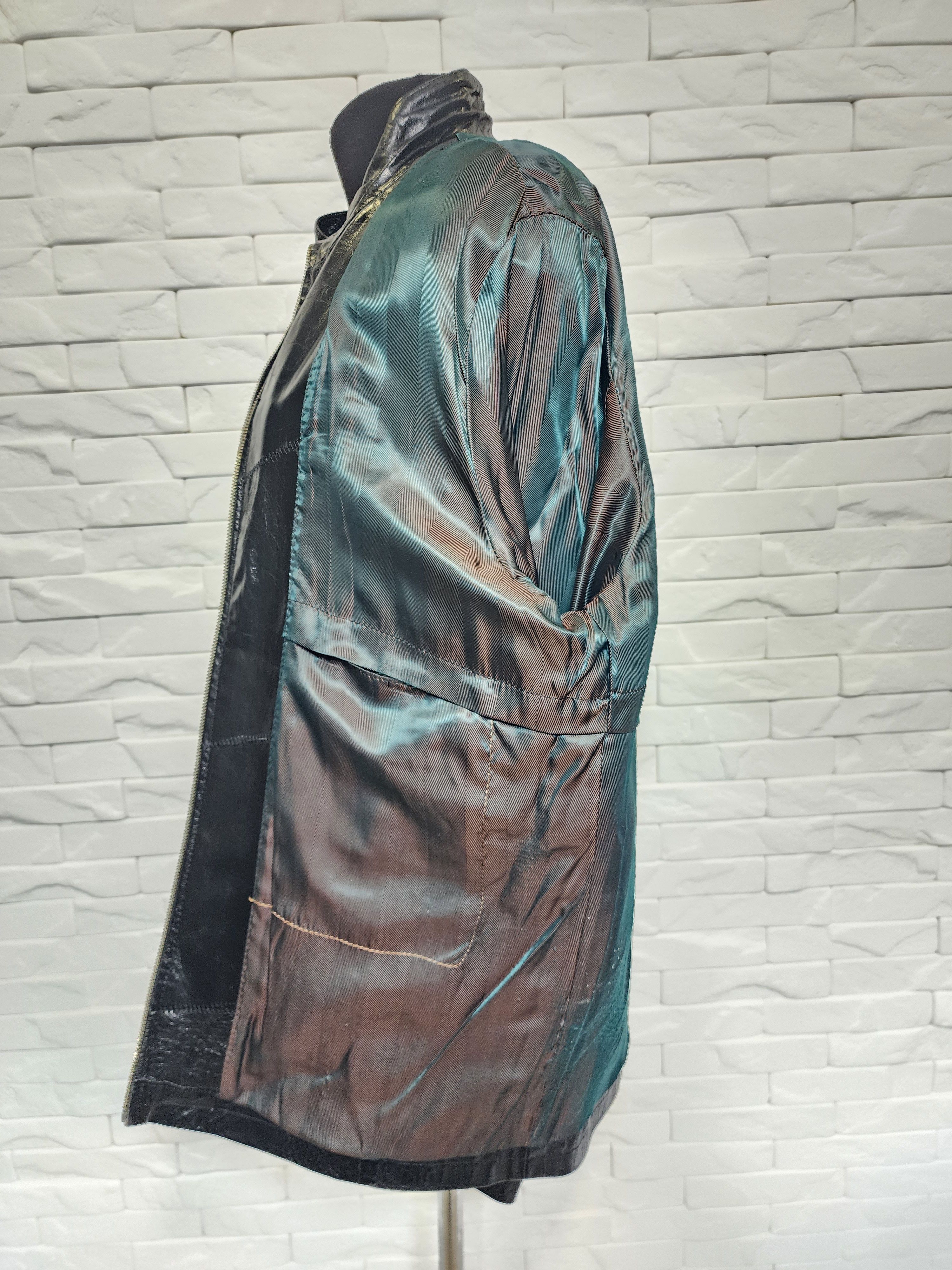 Genuine Leather Men's Black Genuine Leather Jacket: Zippered Pockets Size US XL / EU 56 / 4 - 10 Thumbnail