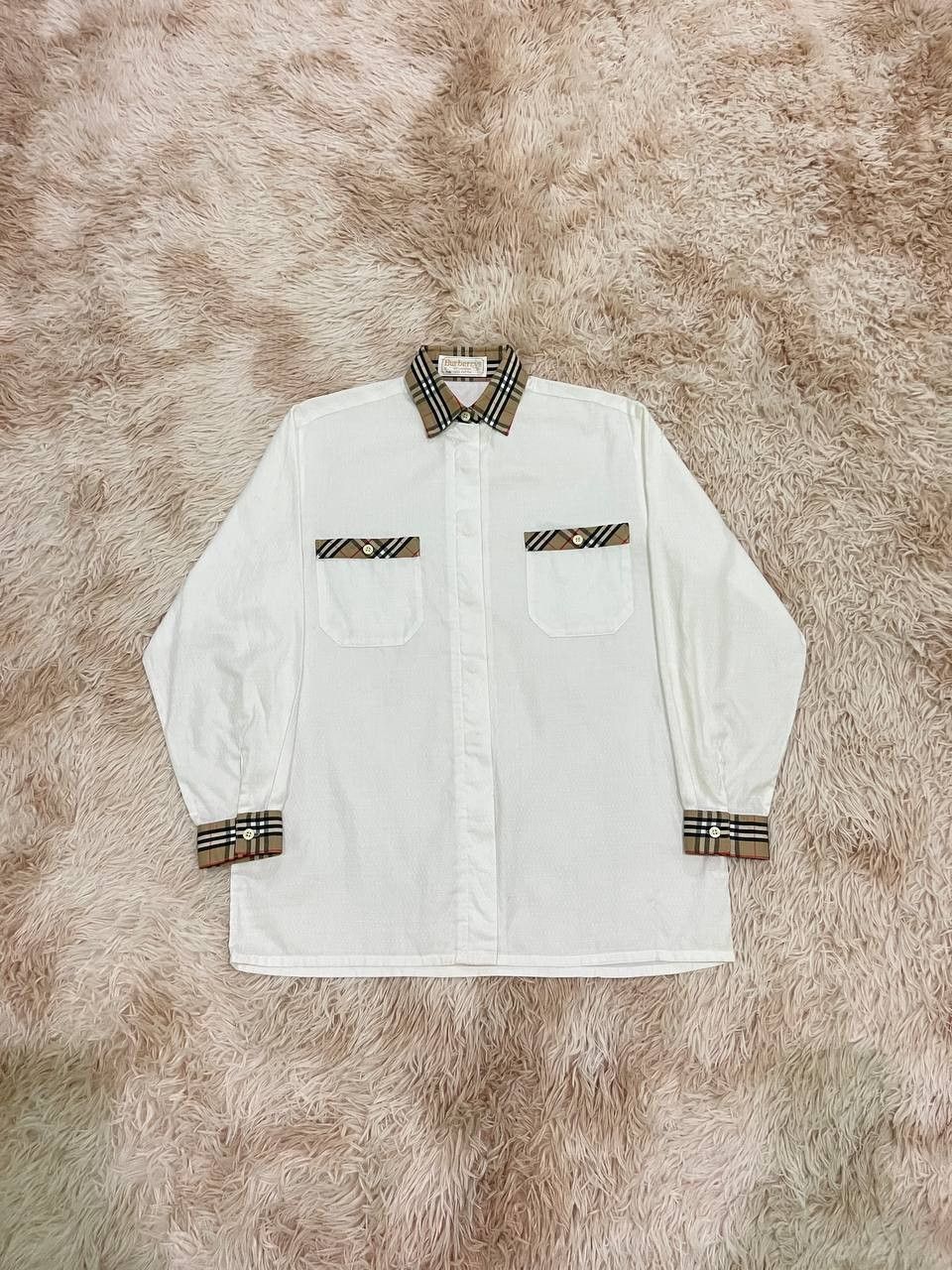 image of Vintage Burberry's Of London Shirt in White, Women's (Size Small)
