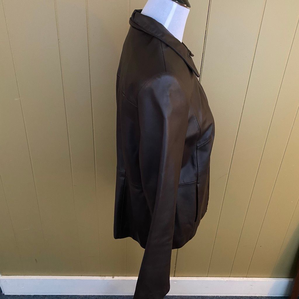 Other Style & Co women L genuine leather full zip satin lined jack Size L / US 10 / IT 46 - 4 Thumbnail