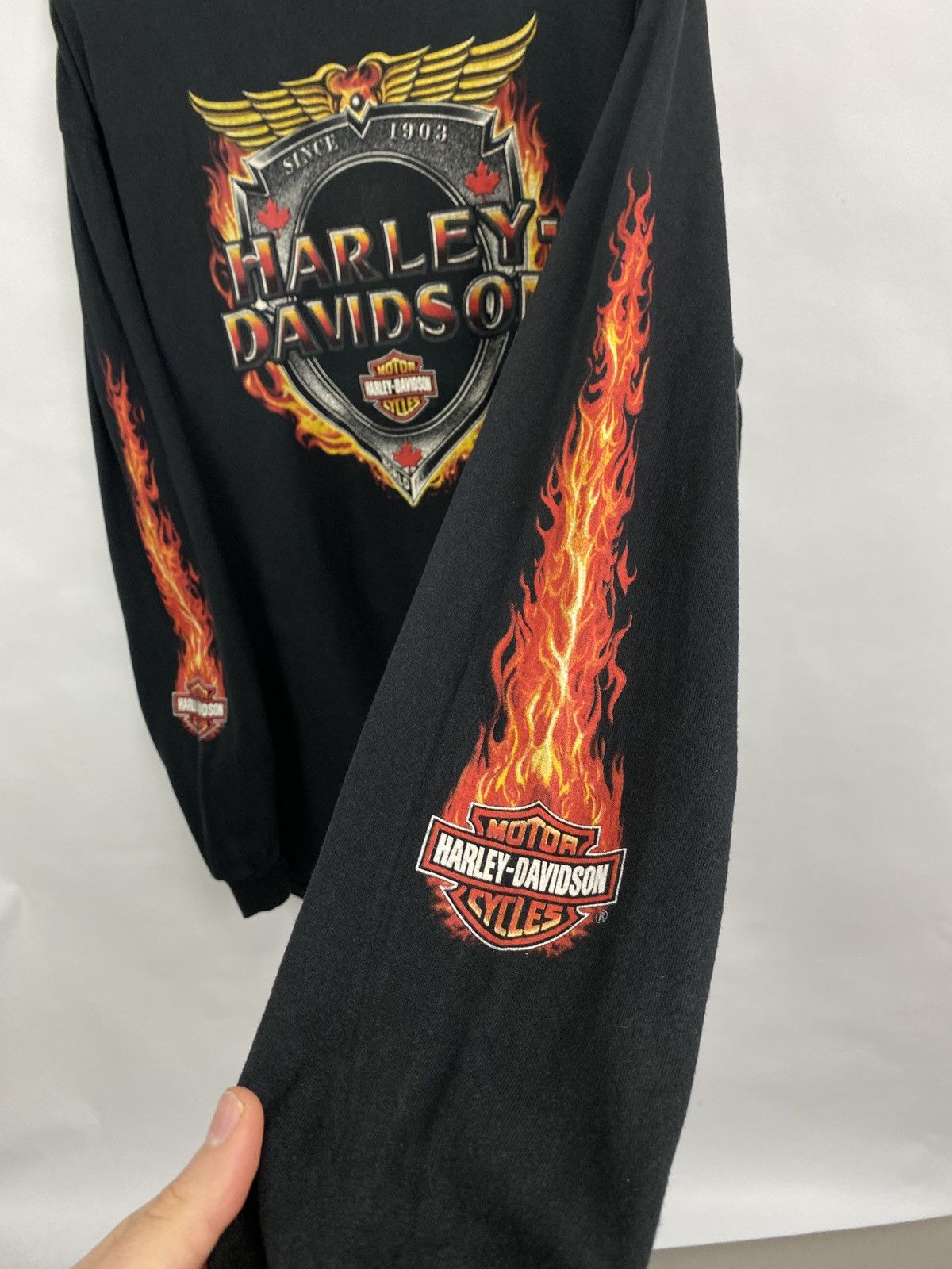 Harley Davidson 🇺🇸Vintage Y2K Harley Davidson Fire Skull Niagara Falls Canada Size US XL / EU 56 / 4 - 8 Thumbnail
