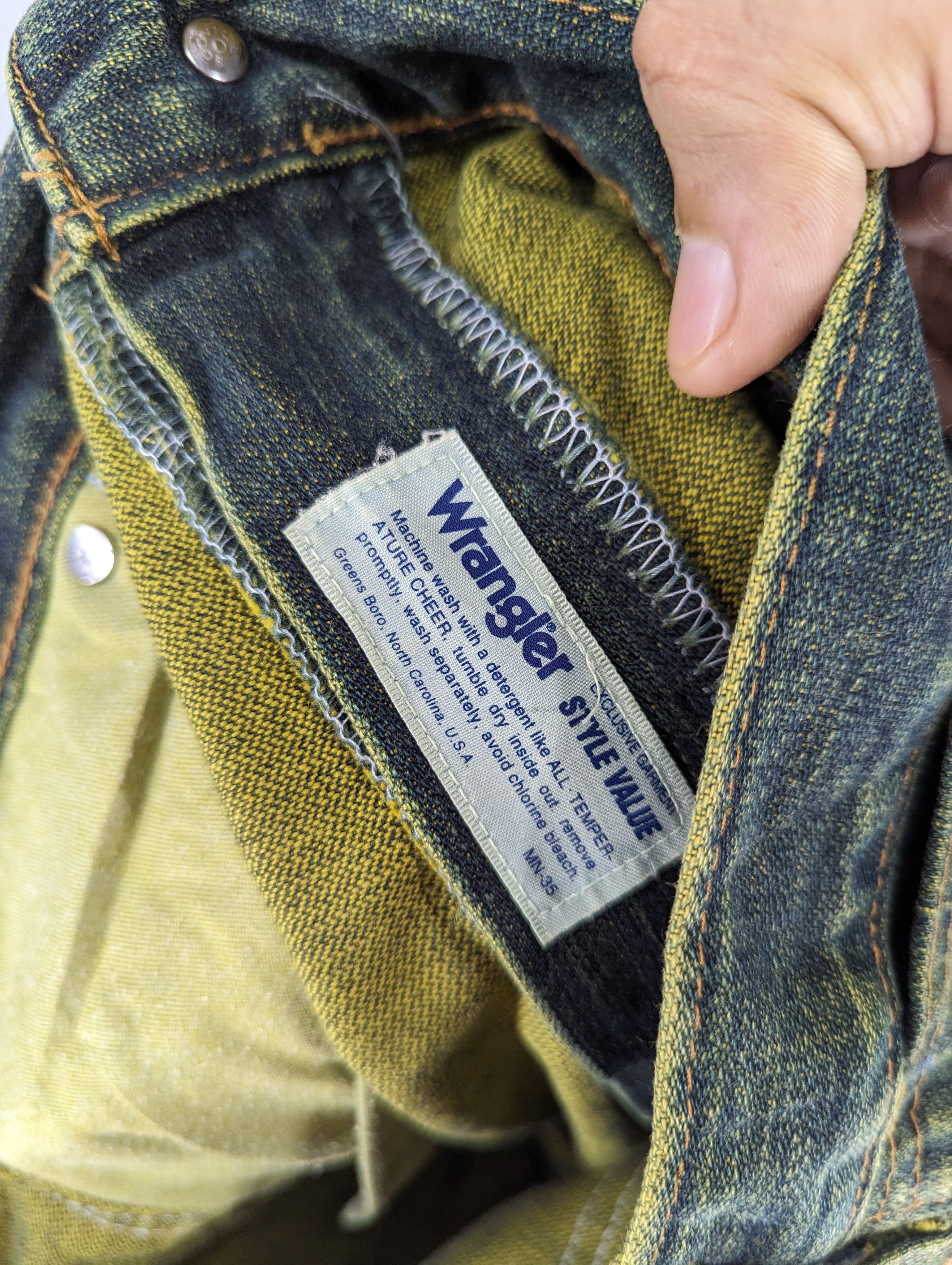 Wrangler 💥RARE💥Vintage Wrangler BlueBell Flared Bootcut Green Jeans Size US 33 - 12 Thumbnail