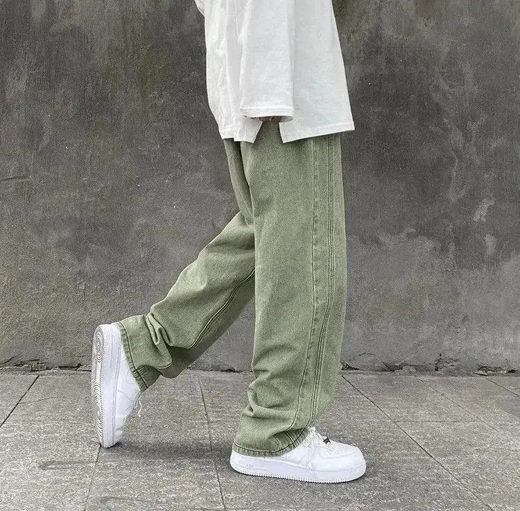 Japanese Brand Streetwear Jeans Pants Green Loose Straight Size US 30 / EU 46 - 4 Thumbnail