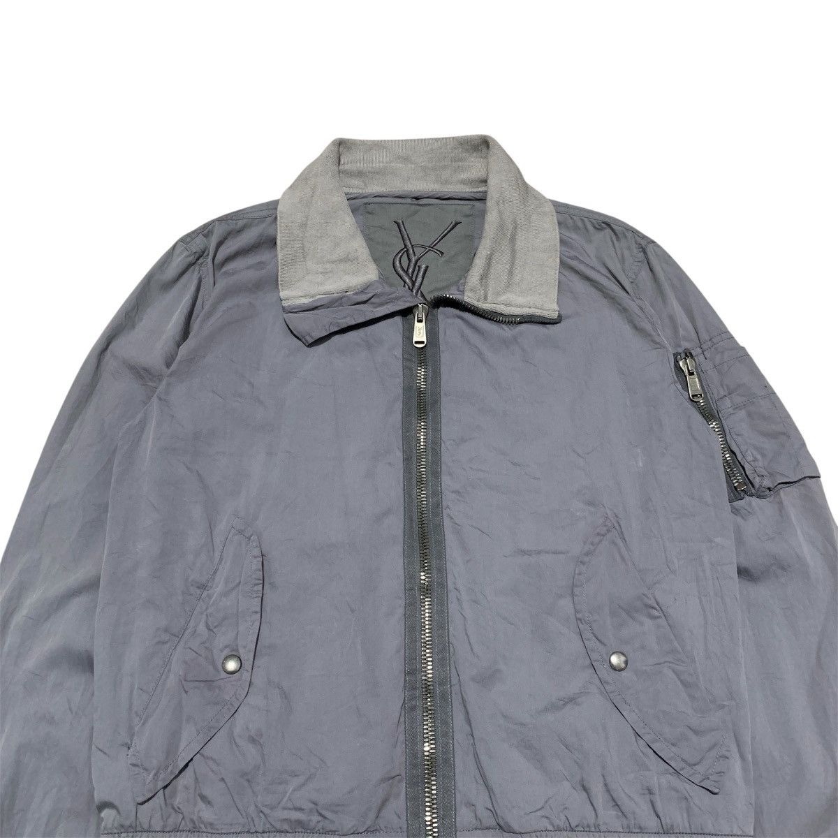 Yves Saint Laurent Yves Saint Laurent Grey Paracute Bomber Jacket Size US M / EU 48-50 / 2 - 2 Thumbnail