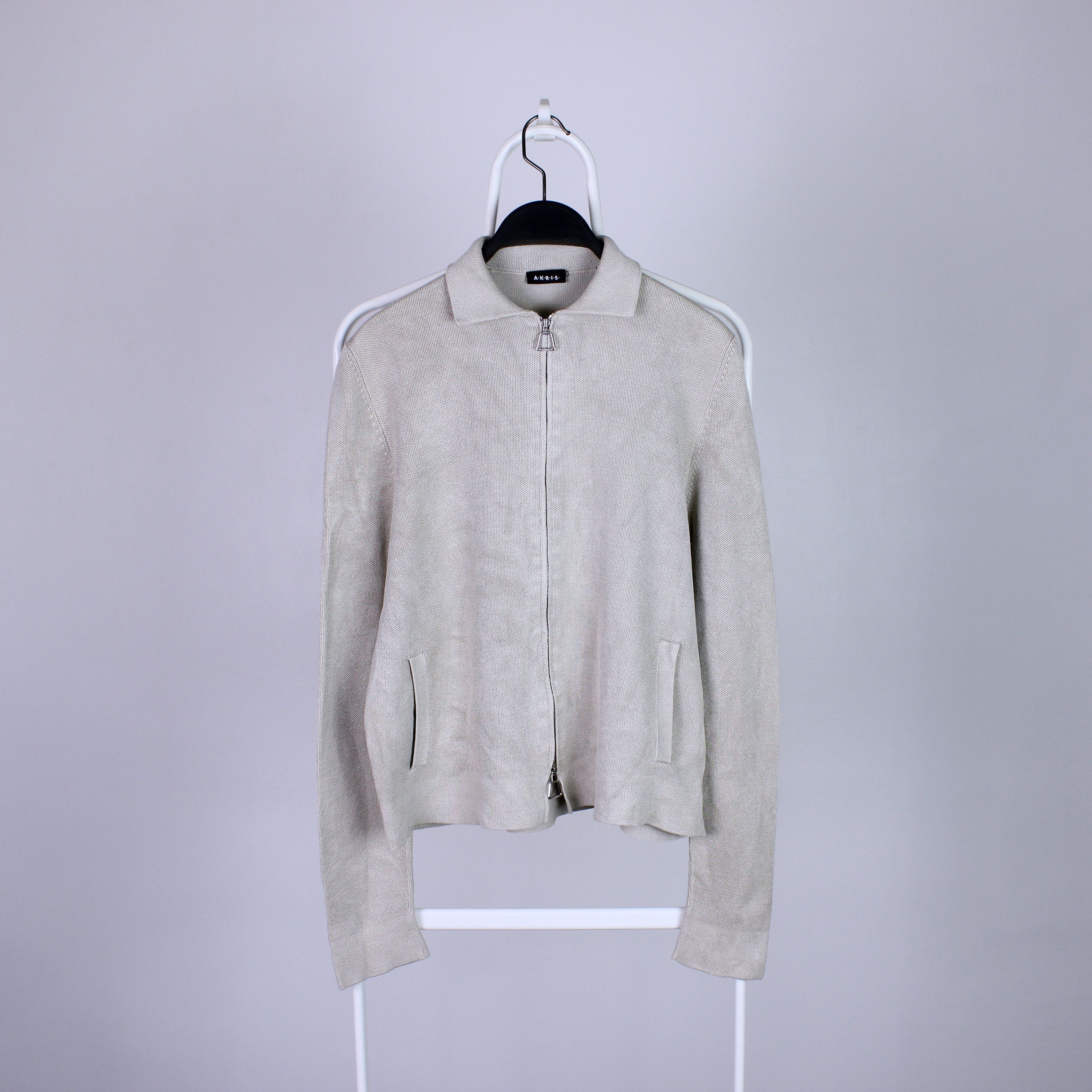 Akris Akris women full zip light sweatshirt S M cream silk RIRI Size S / US 4 / IT 40 - 2 Thumbnail