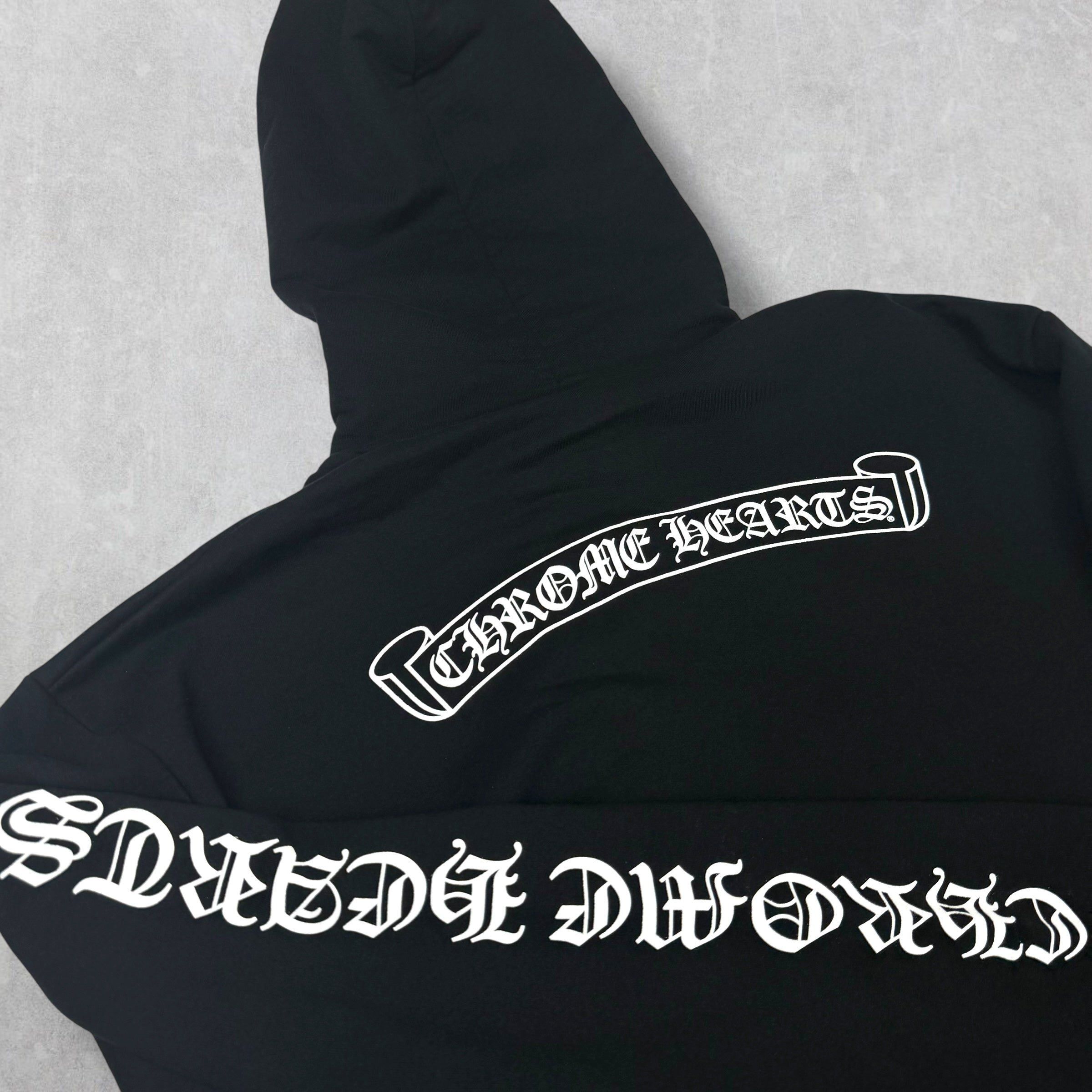 Chrome Hearts Chrome Hearts Black Scroll Logo Hoodie XXL Size US XXL / EU 58 / 5 - 4 Thumbnail