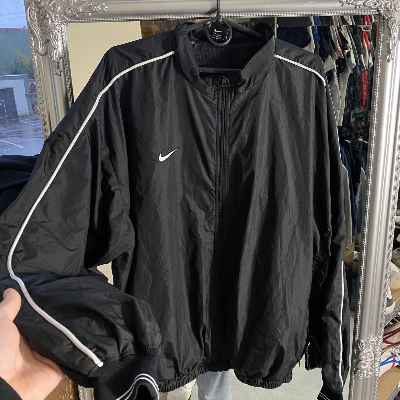 Nike Vintage Y2K Nike Track Jacket Nylon Top Striped Swoosh Size US L / EU 52-54 / 3 - 3 Thumbnail
