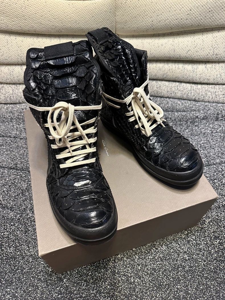 Rick Owens Rick Owens Black Python Leather High Top Sneakers-dmc Size US 8.5 / EU 41-42 - 1 Thumbnail
