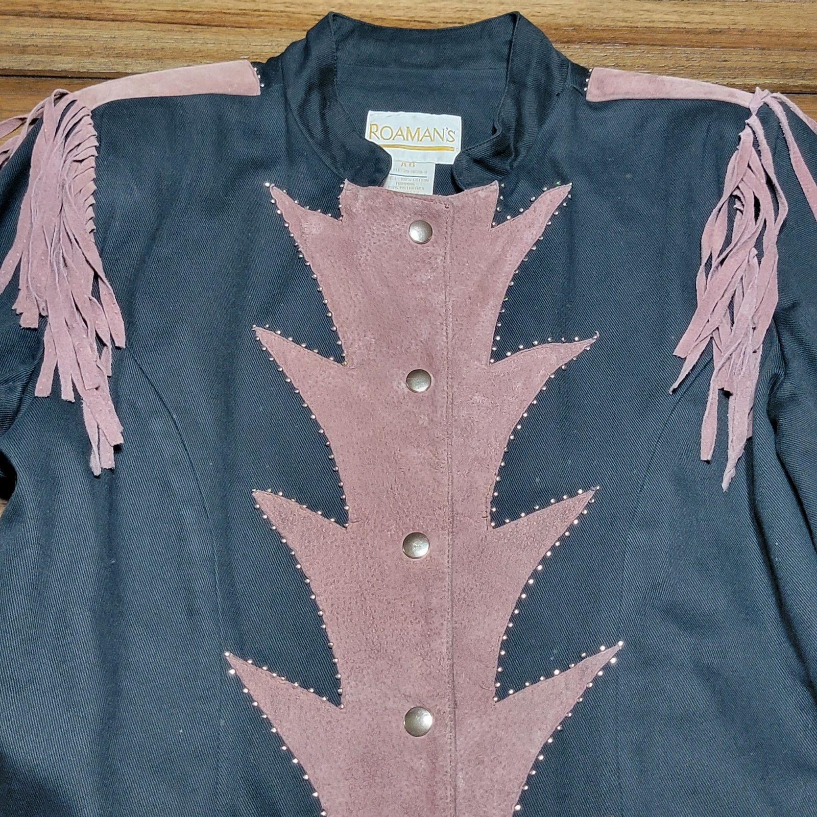 Other Roaman's Snap Coat w/ 100% Pig Leather Trim & Fringe - A6 Size XXL / US 16-18 / IT 52-54 - 2 Thumbnail