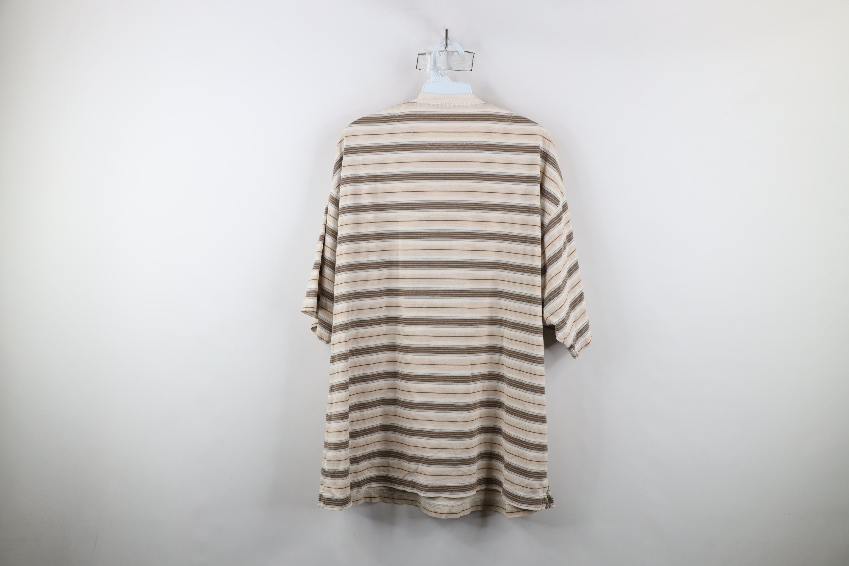 Vintage Vintage 90s Streetwear Striped Short Sleeve Henley T-Shirt Size US L / EU 52-54 / 3 - 10 Thumbnail