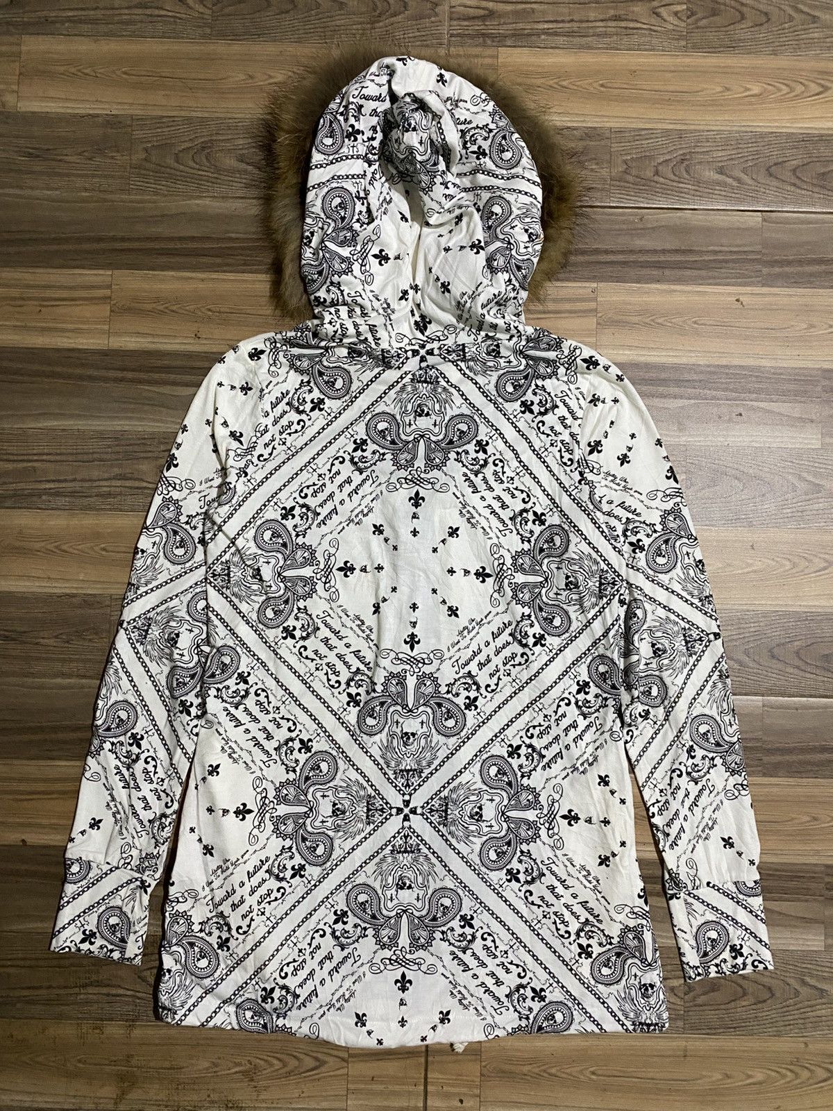 Japanese Brand JAPANESE BRAND GHOST OF HARLEM PAISLAY SKULL FUR HOODIES Size US M / EU 48-50 / 2 - 12 Thumbnail
