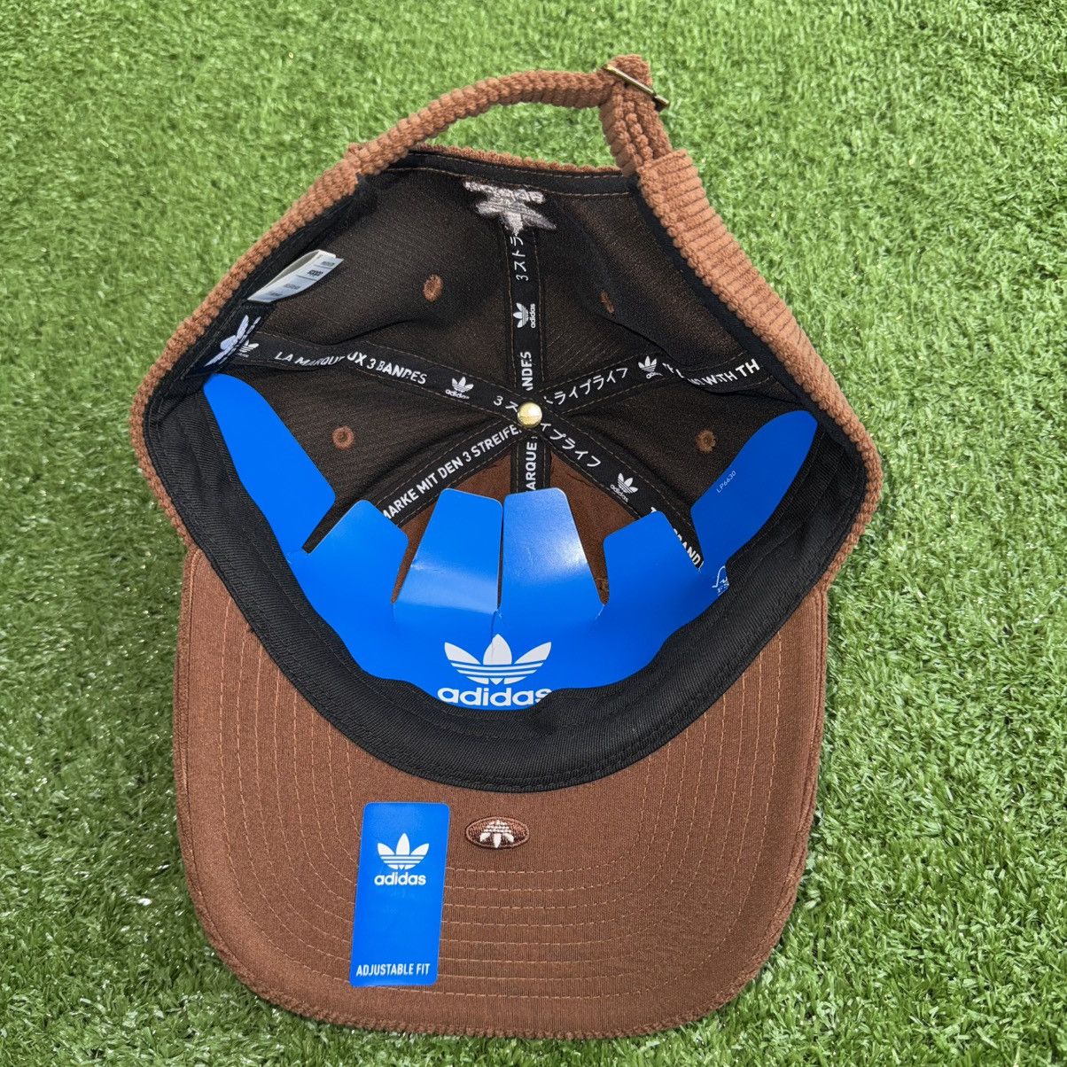 Adidas × Vintage Adidas “Preloved Brown” Corduroy Adjustable Strapback Hat Size ONE SIZE - 4 Thumbnail