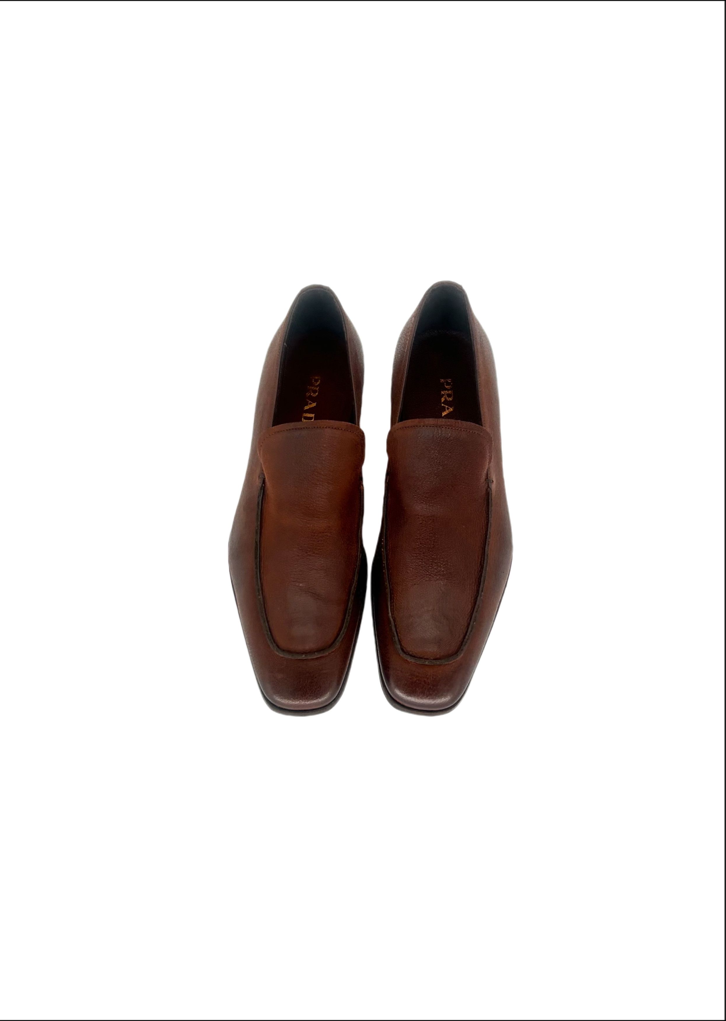 Prada Prada Brown Grain Leather Loafer Size US 9.5 / EU 42-43 - 3 Thumbnail