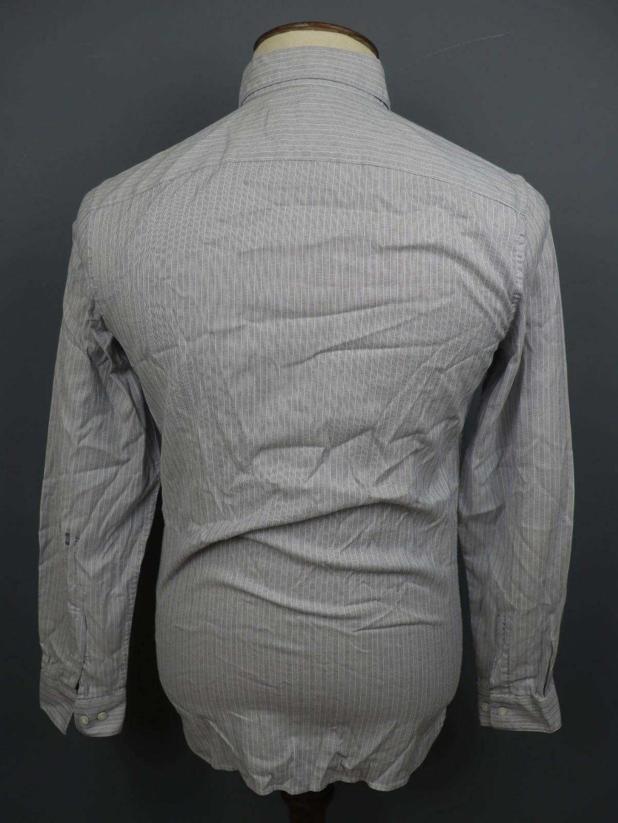 Lacoste Lacoste Gray Pinstriped Cotton Collared Button-Down Shirt Size US M / EU 48-50 / 2 - 10 Thumbnail