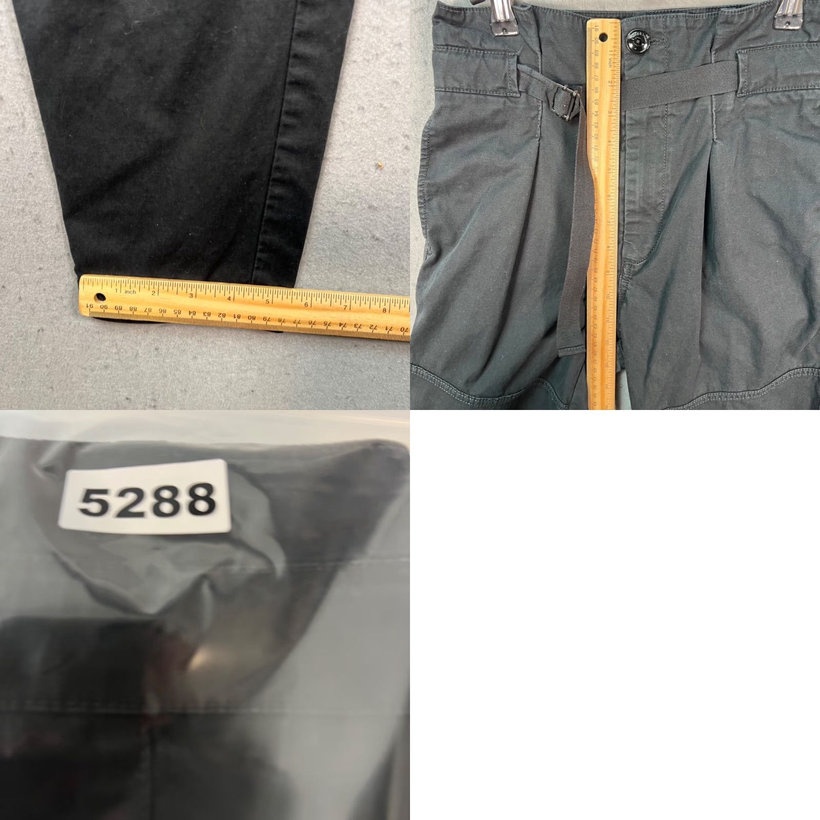 Rag & Bone rag & bone Womens Pants Utility Tapered Leg Black 24 Adult Womens High Rise Cotton Chino Pleated Size 42" / US 20 - 8 Thumbnail