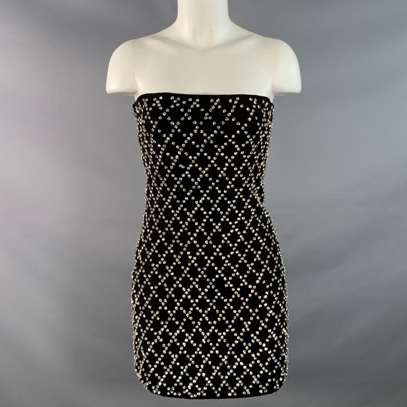 Retrofete RETROFETE Viscose Crystal Embellishment Strapless Dress Size S / US 4 / IT 40 - 1 Thumbnail
