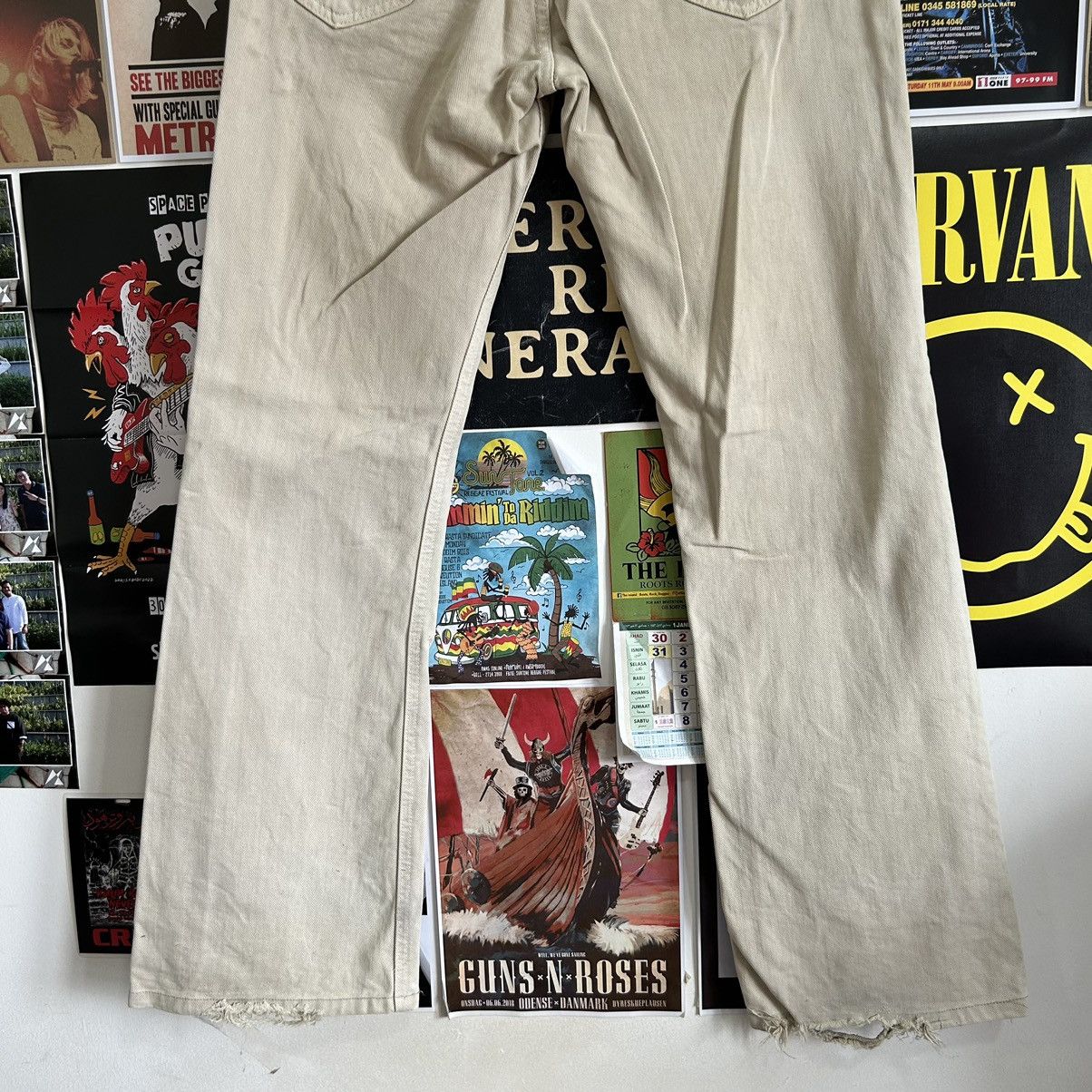 Lee Vintage Lee JPN Flare Distressed Denim Size US 31 - 12 Thumbnail
