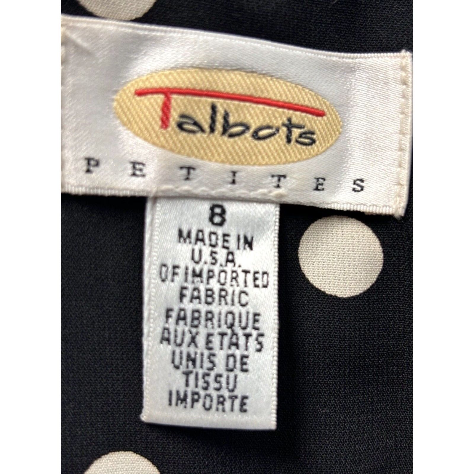 Talbots Vtg Talbots Midi Maxi Dress Sz 8P Petites Polka Dot Black White Sheath Size M / US 6-8 / IT 42-44 - 7 Thumbnail