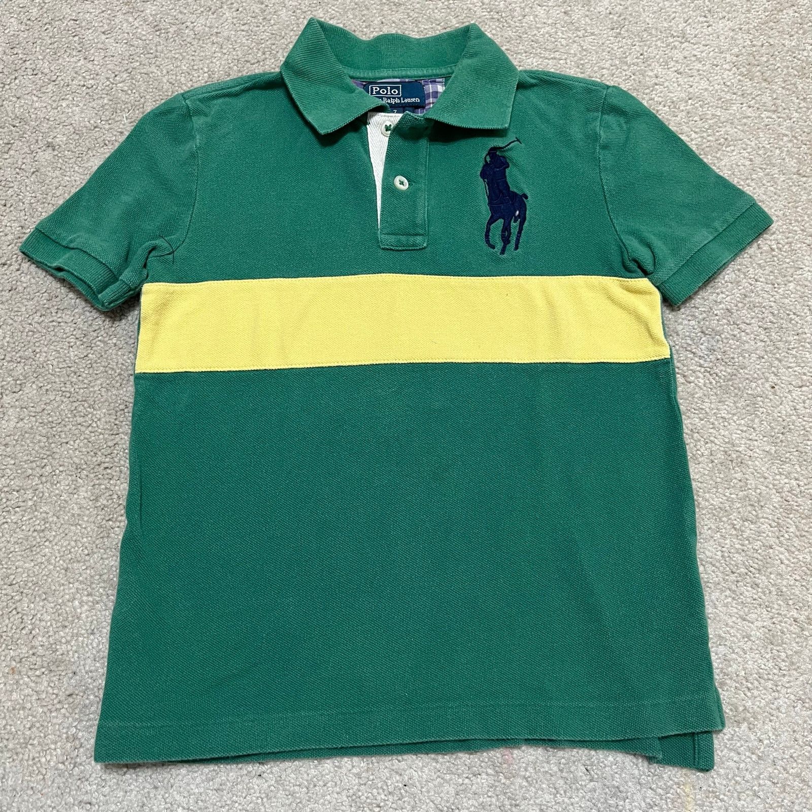 Polo Ralph Lauren Polo Ralph Lauren Yellow Striped Navy Big Poky Green Polo 7 Size US L / EU 52-54 / 3 - 1 Thumbnail