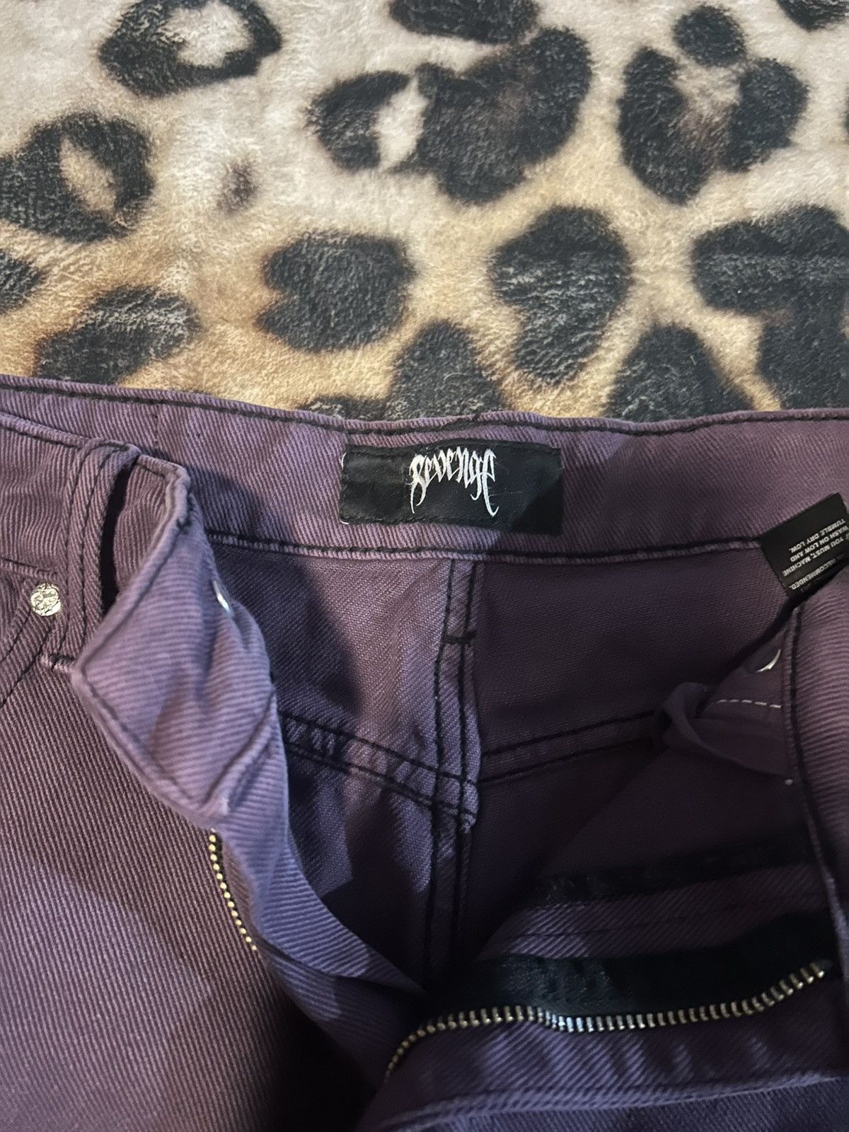 Revenge Revenge denim embroidered cross Size US 30 / EU 46 - 4 Thumbnail