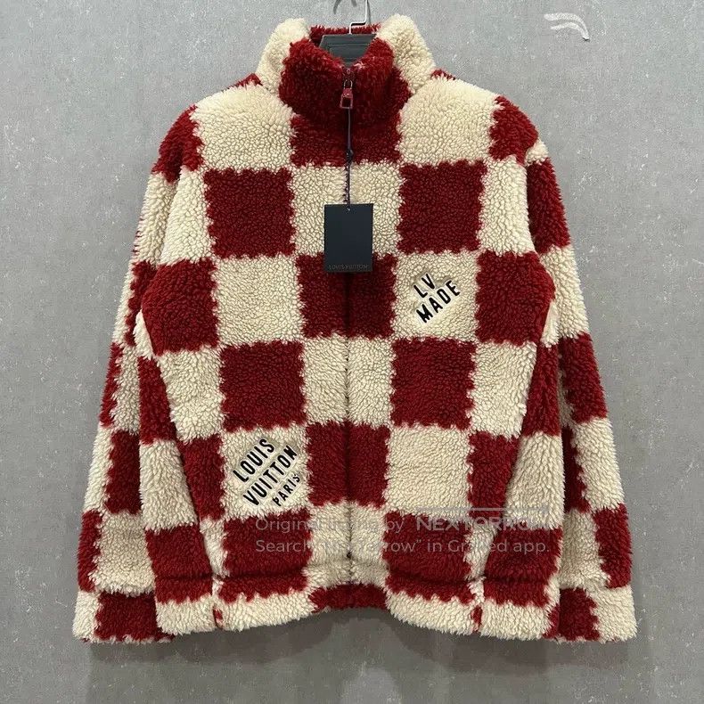 Louis Vuitton Louis Vuitton White and red checkerboard teddy jacket Size US XL / EU 56 / 4 - 1 Thumbnail