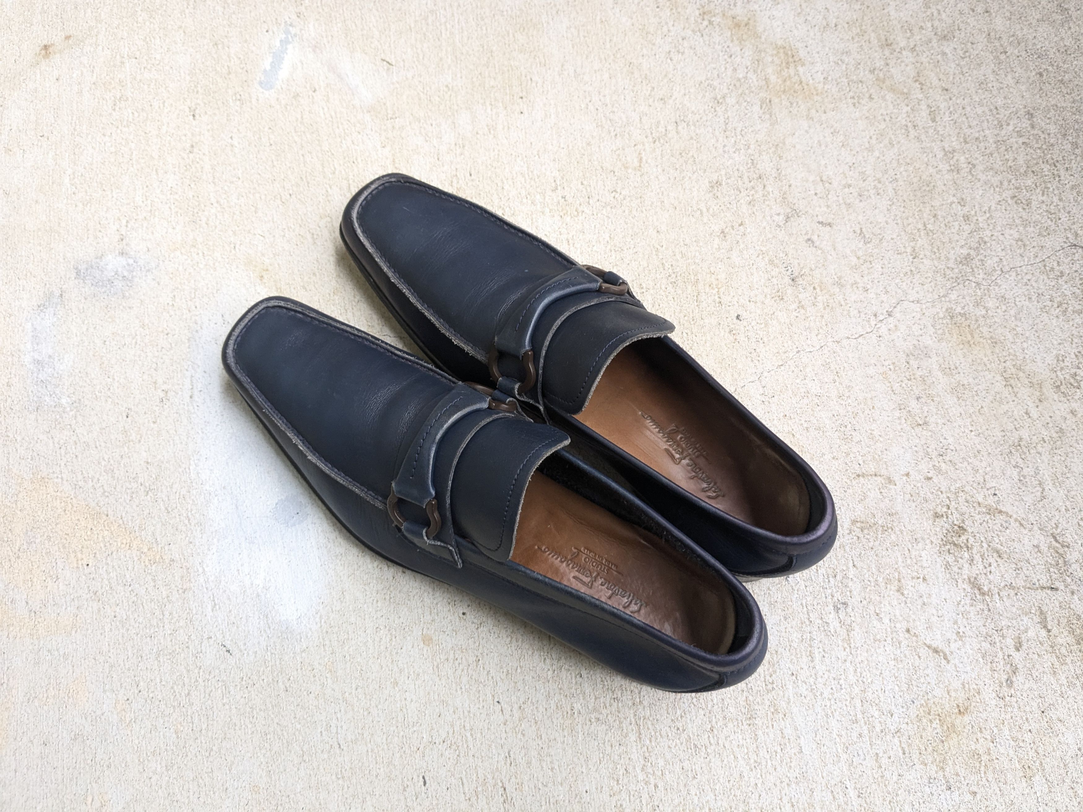 Salvatore Ferragamo Salvatore Ferragamo Loafers Navy Blue Leather 8.5 Size US 8.5 / EU 41-42 - 12 Thumbnail