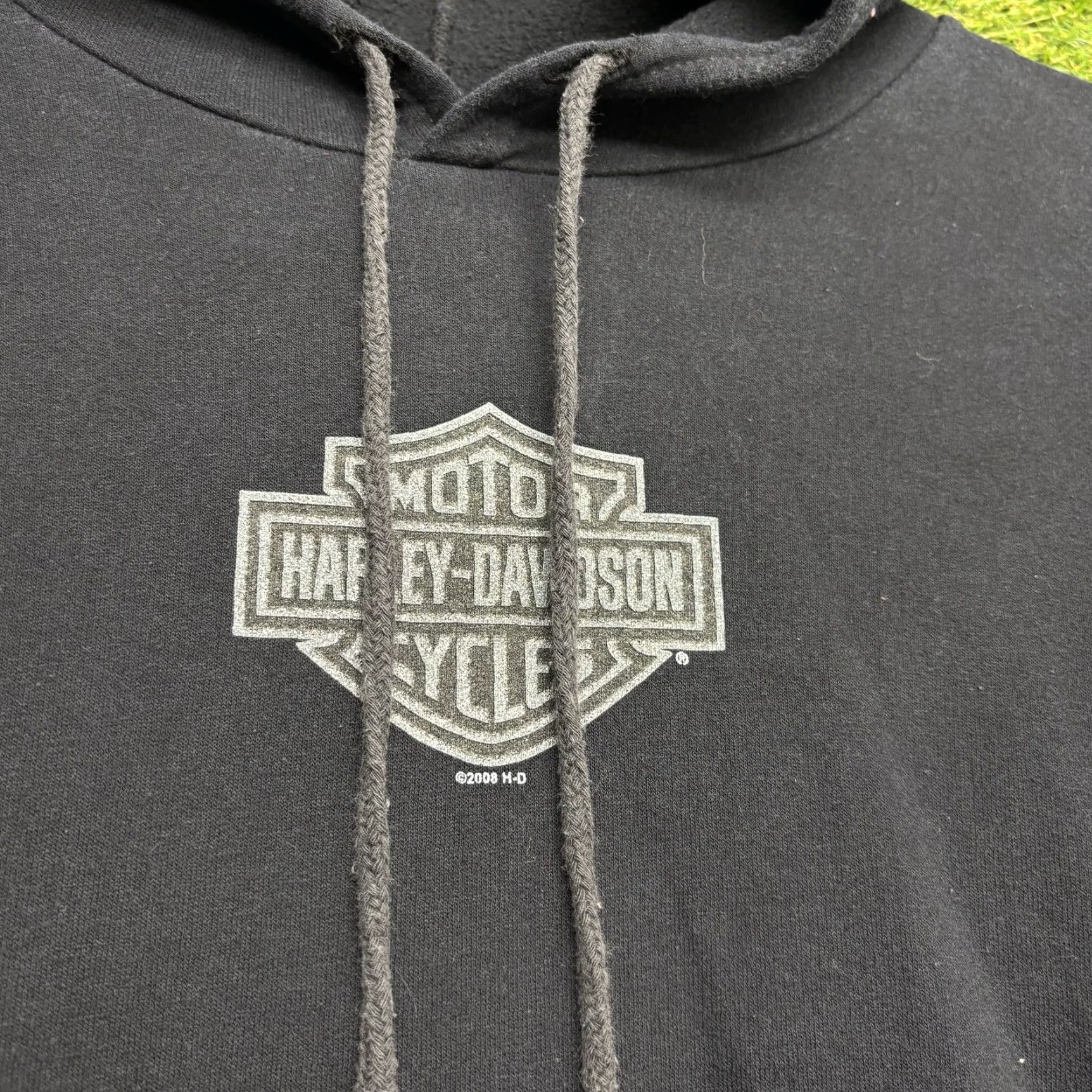 Harley Davidson Harley-Davidson Hoodie Mens 1X Pullover Bar Shield Town Country Cement City MI Black Size US XL / EU 56 / 4 - 2 Thumbnail