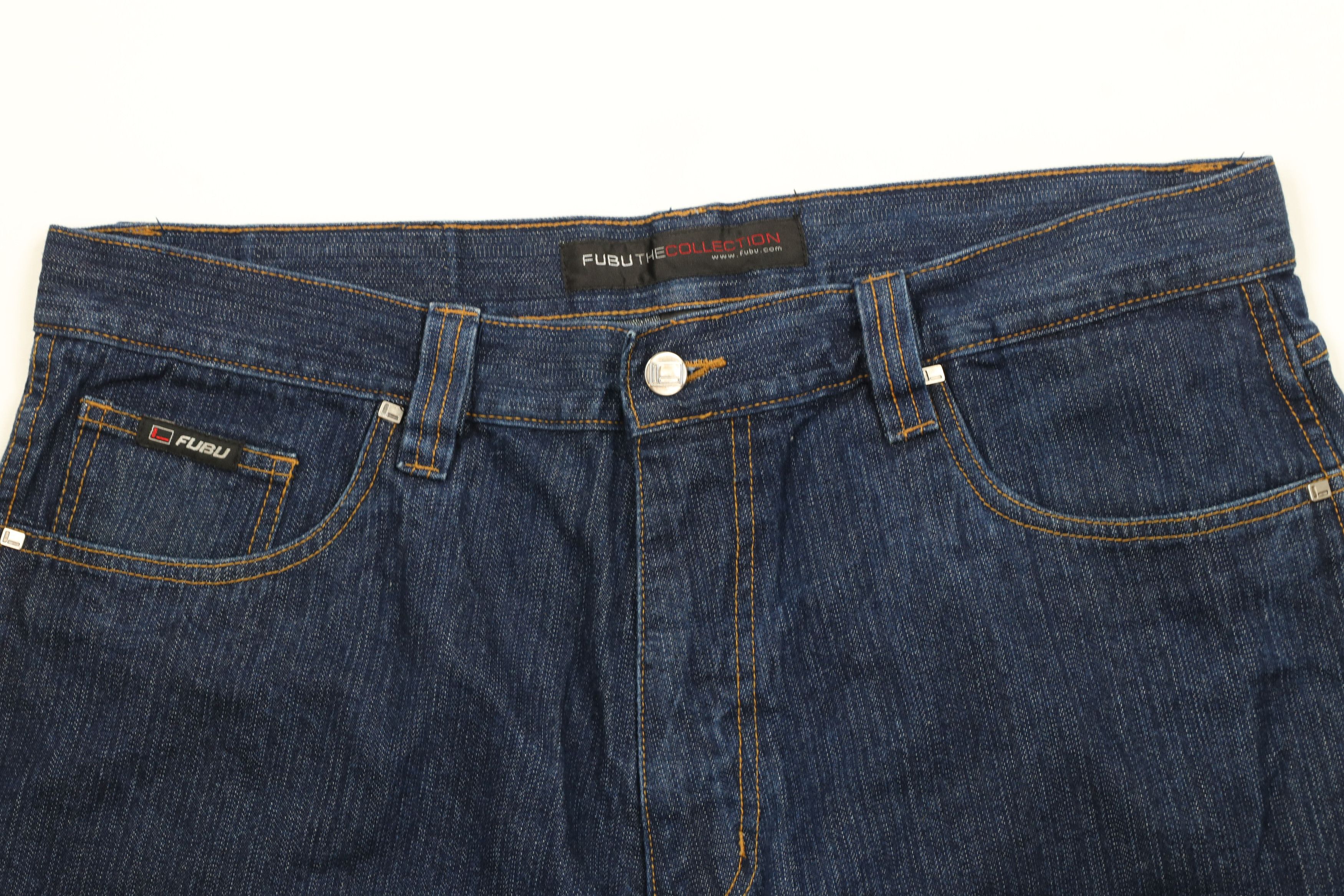 Fubu × Vintage Vintage 90s Fubu Out Baggy Fit Denim Jean Shorts Jorts Blue Size US 38 / EU 54 - 2 Thumbnail