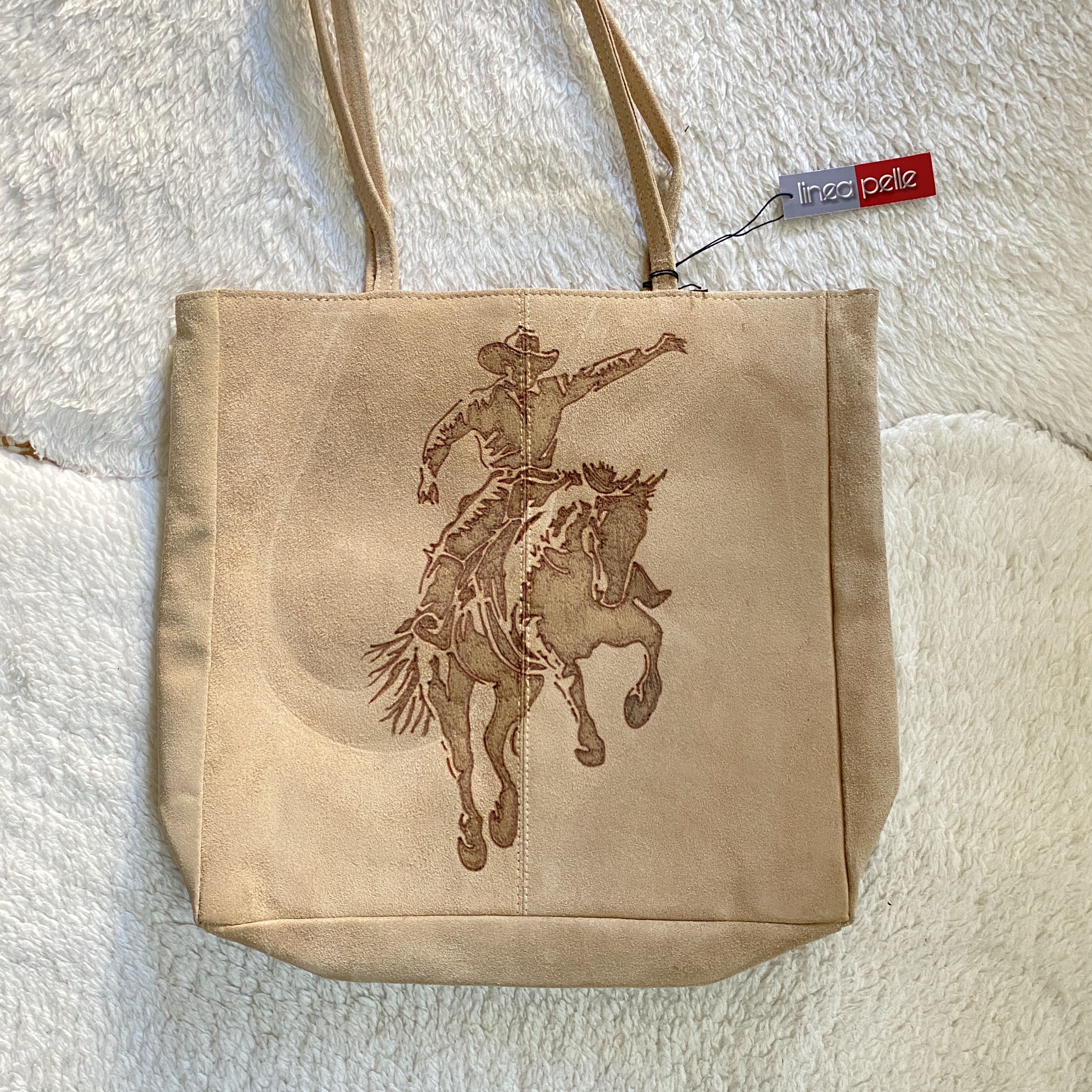 Other Hand-Burned Suede Tote Bag – One-of-One Custom Design Size ONE SIZE - 2 Thumbnail