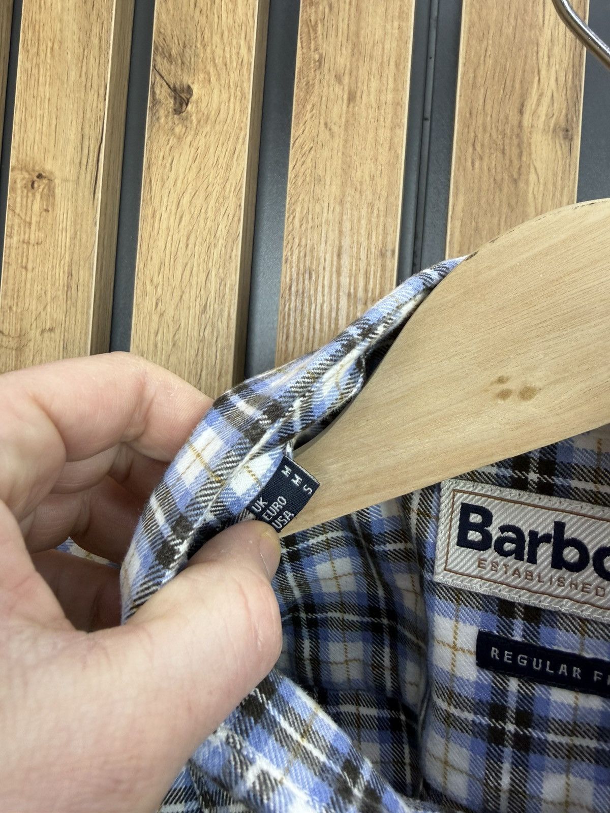 Barbour Barbour Regular Fit Plaid Shirt Blue Check Cotton Size M Size US M / EU 48-50 / 2 - 9 Thumbnail