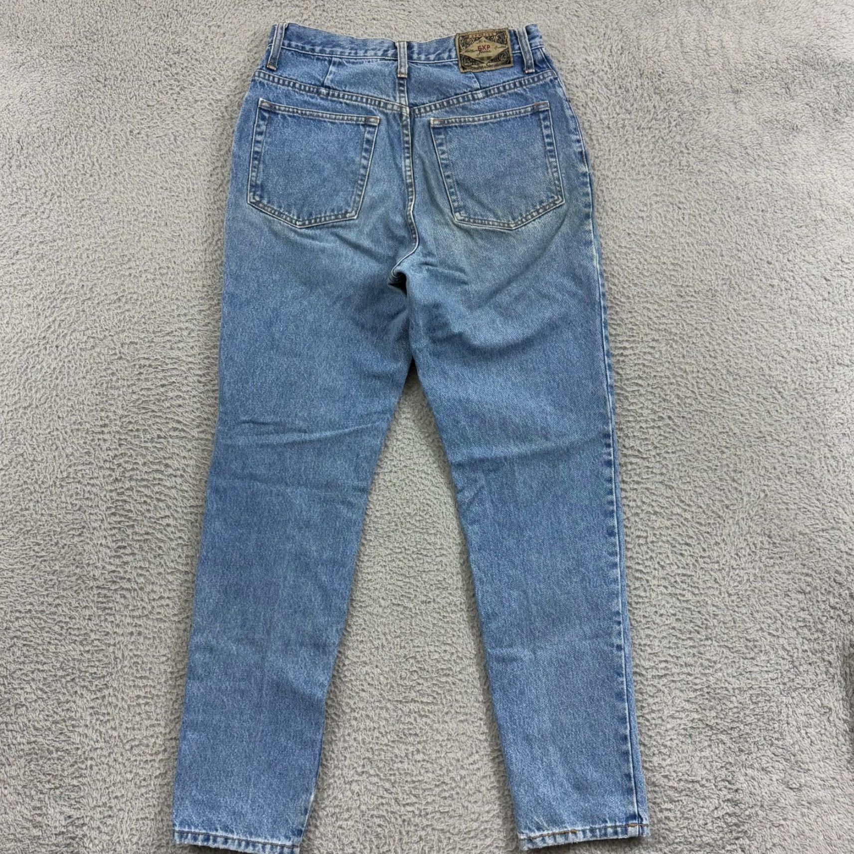 Express VINTAGE Express Jeans Womens 11/12 Blue High Waist Tapered 80s 90s Grunge 30x30 Pants Mens Girls Size 32" / US 10 / IT 46 - 4 Thumbnail