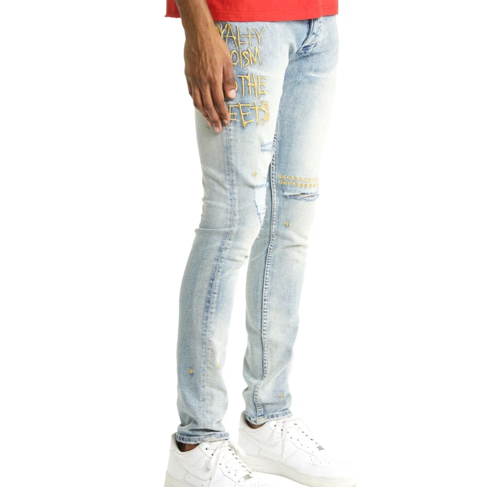 Ksubi Ksubi Jeans Skinny Men 34x32 Van Winkle Mid Blue Ripped C9 Size US 34 / EU 50 - 2 Thumbnail