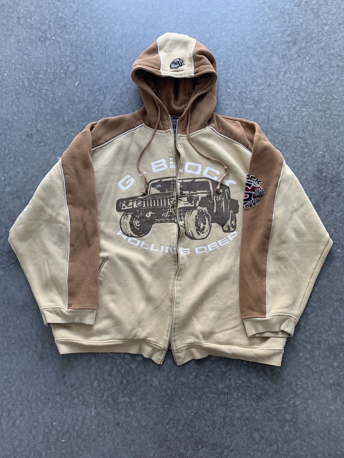 Vintage Crazy Vintage Y2K GBlock Zip Up Hoodie Size US XXL / EU 58 / 5 - 1 Thumbnail