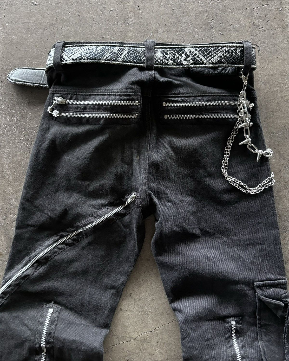 14th Addiction × Japanese Brand × KMRii Tokyo Punker Cargo Multi Zip Up Pants Size US 28 / EU 44 - 9 Thumbnail